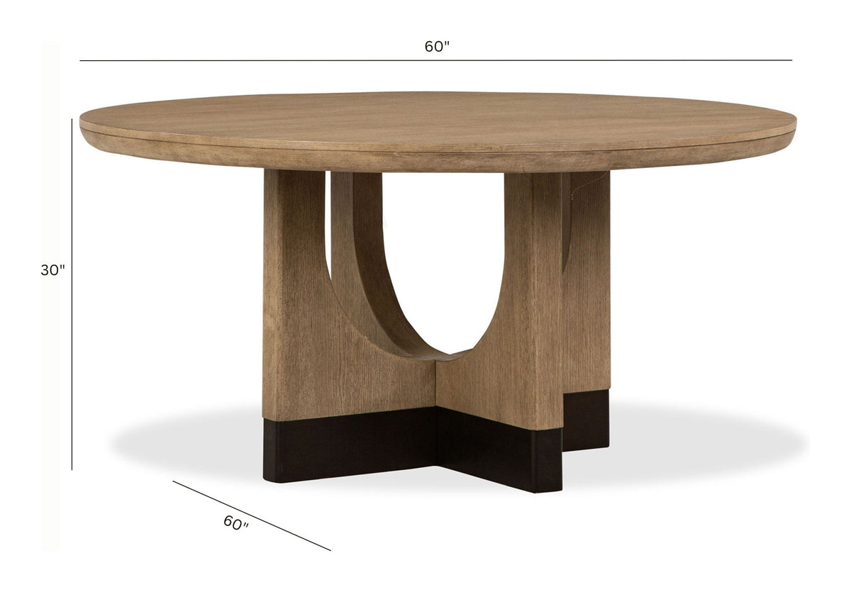 Tristan - 60" Round Dining Table - Swiss Coffee
