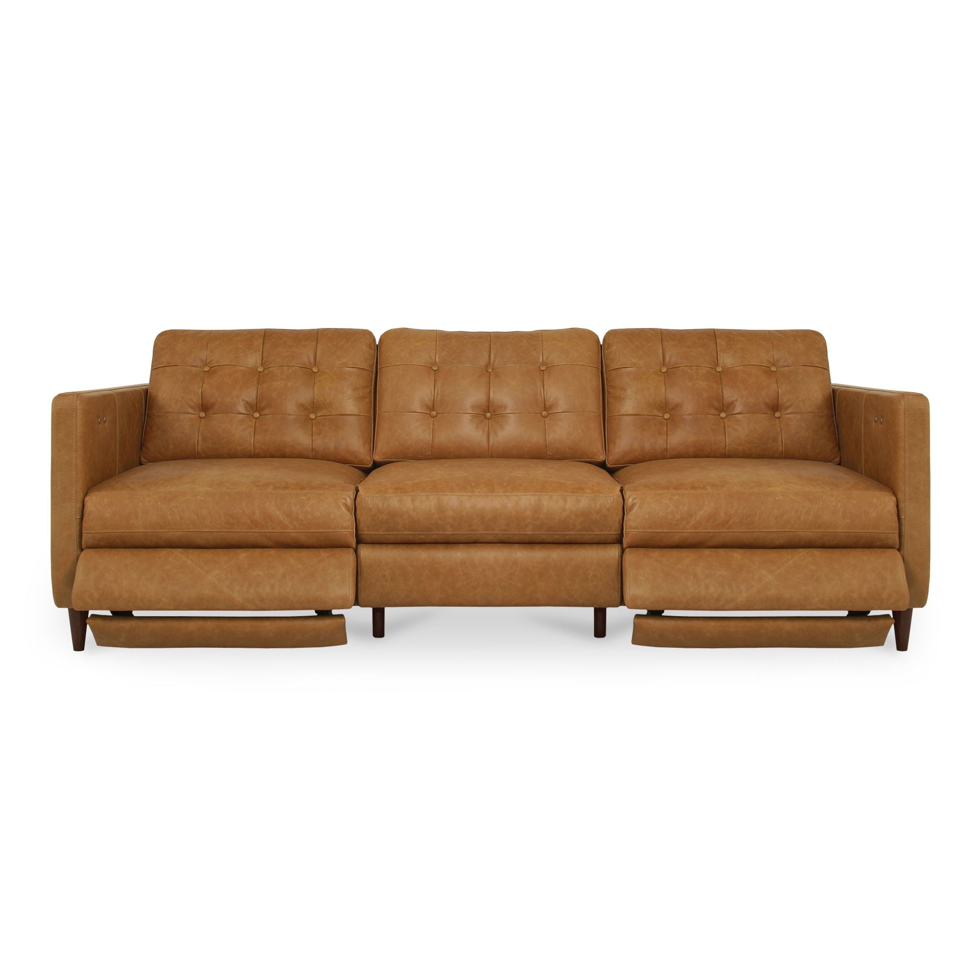 Bridgers - Leather Power Recliner Sofa - Tan