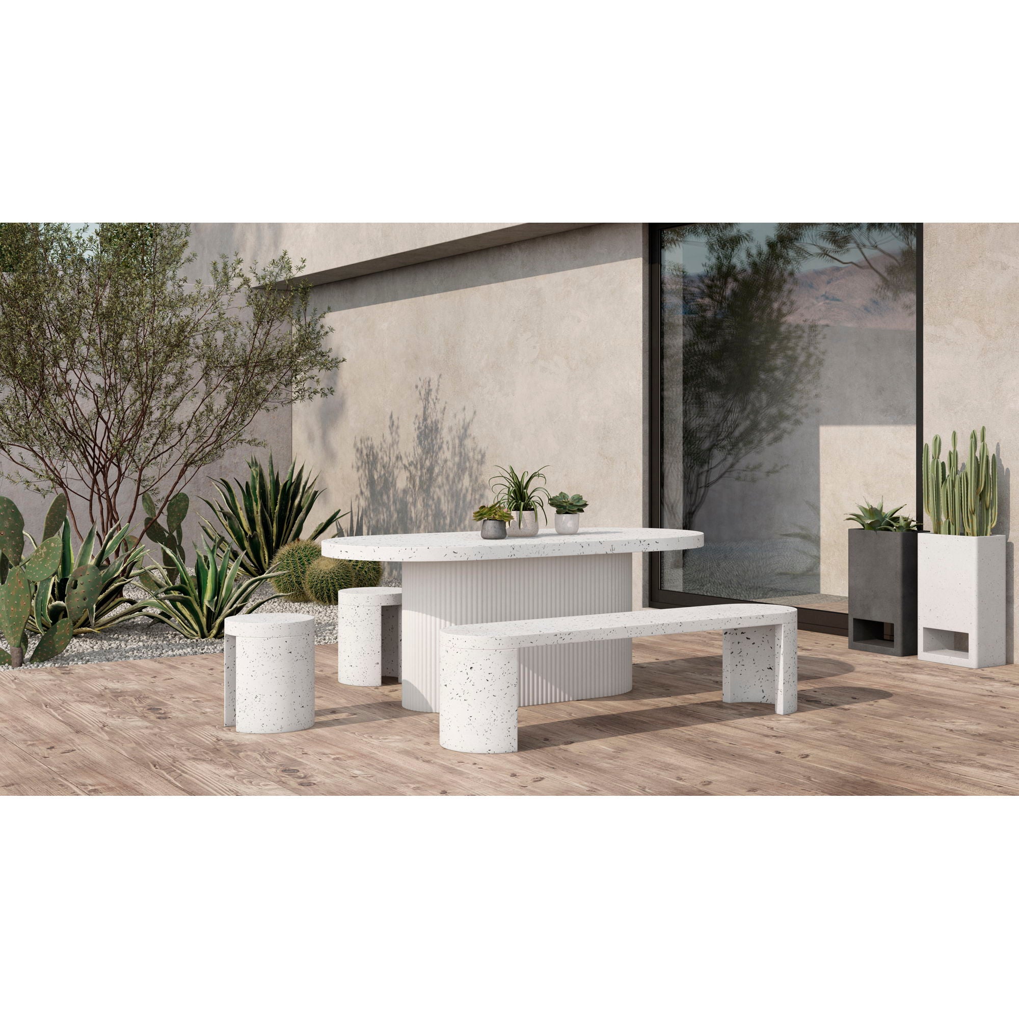 Lyon - Outdoor Bench - White