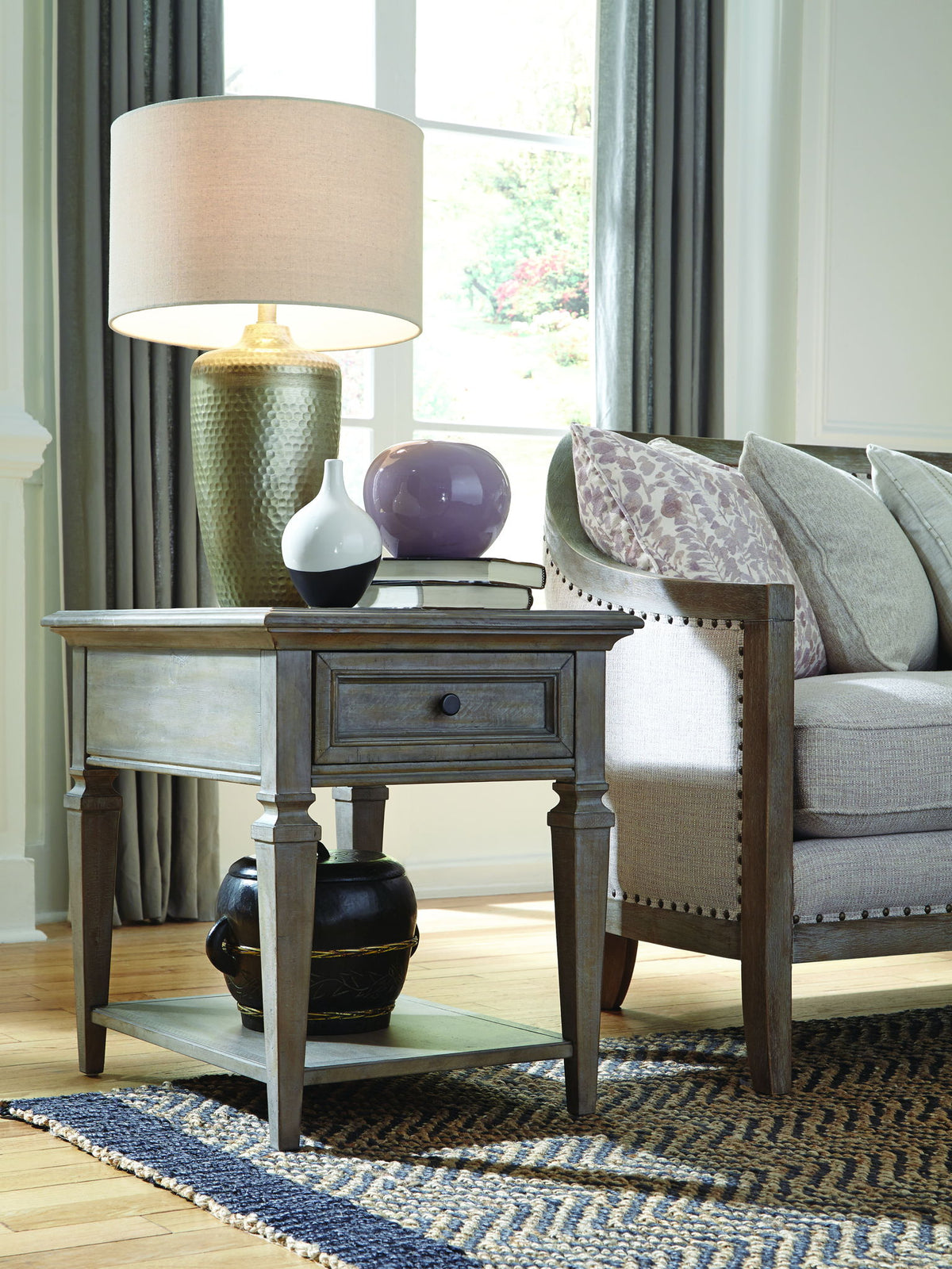 Lancaster - Rectangular End Table - Dove Tail Gray