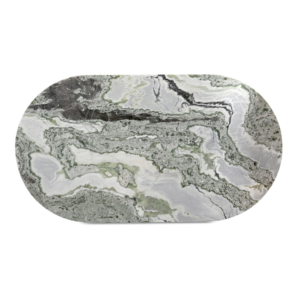 Celia - Oval Dining Table - Green / Onyx Marble
