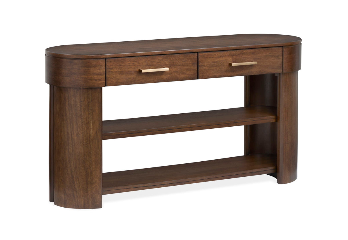 Holloway - Oval Sofa Table - Toasted Almond