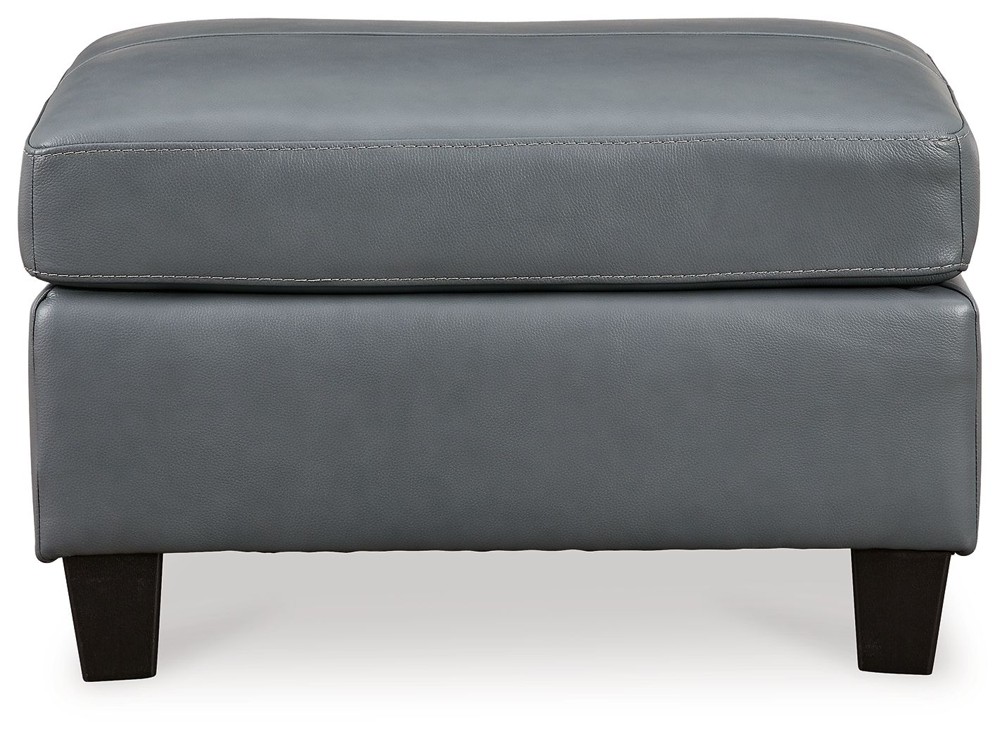 Genoa - Ottoman - Leather Match - Steel