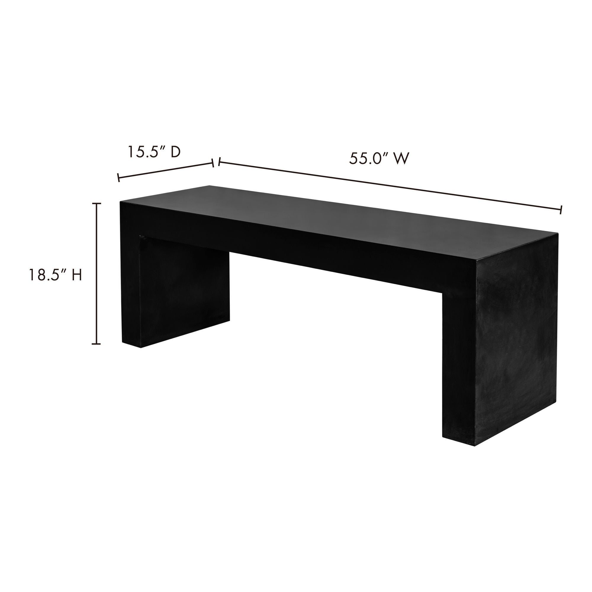 Lazarus - Outdoor Bench - Black