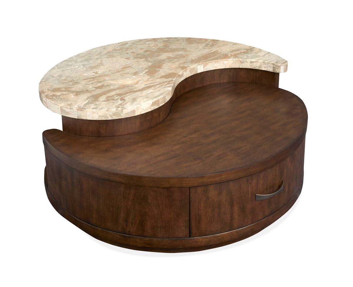 McPherson - Round Cocktail Table With Casters - Burnt Umber