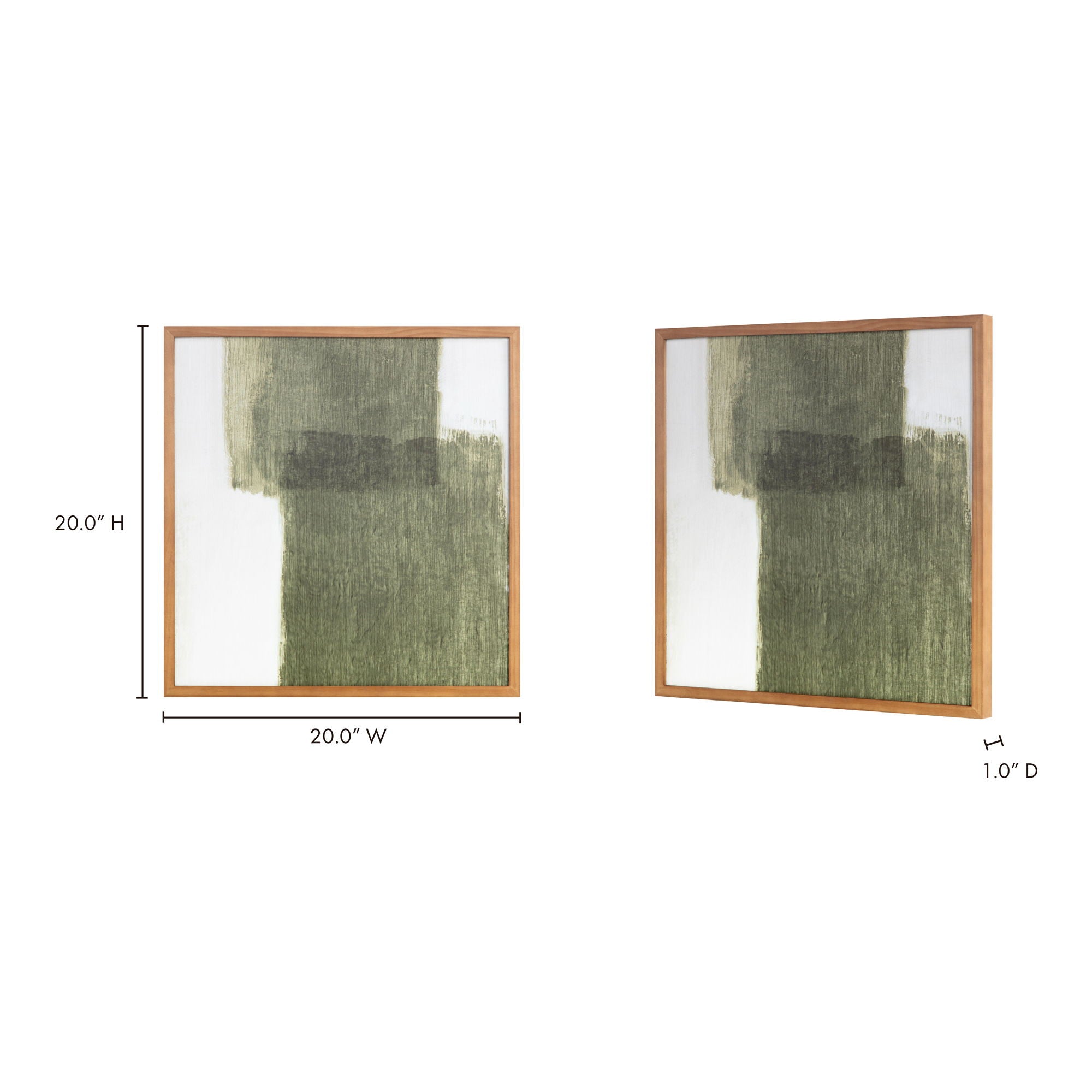 Brush - Framed Painting - White / Green