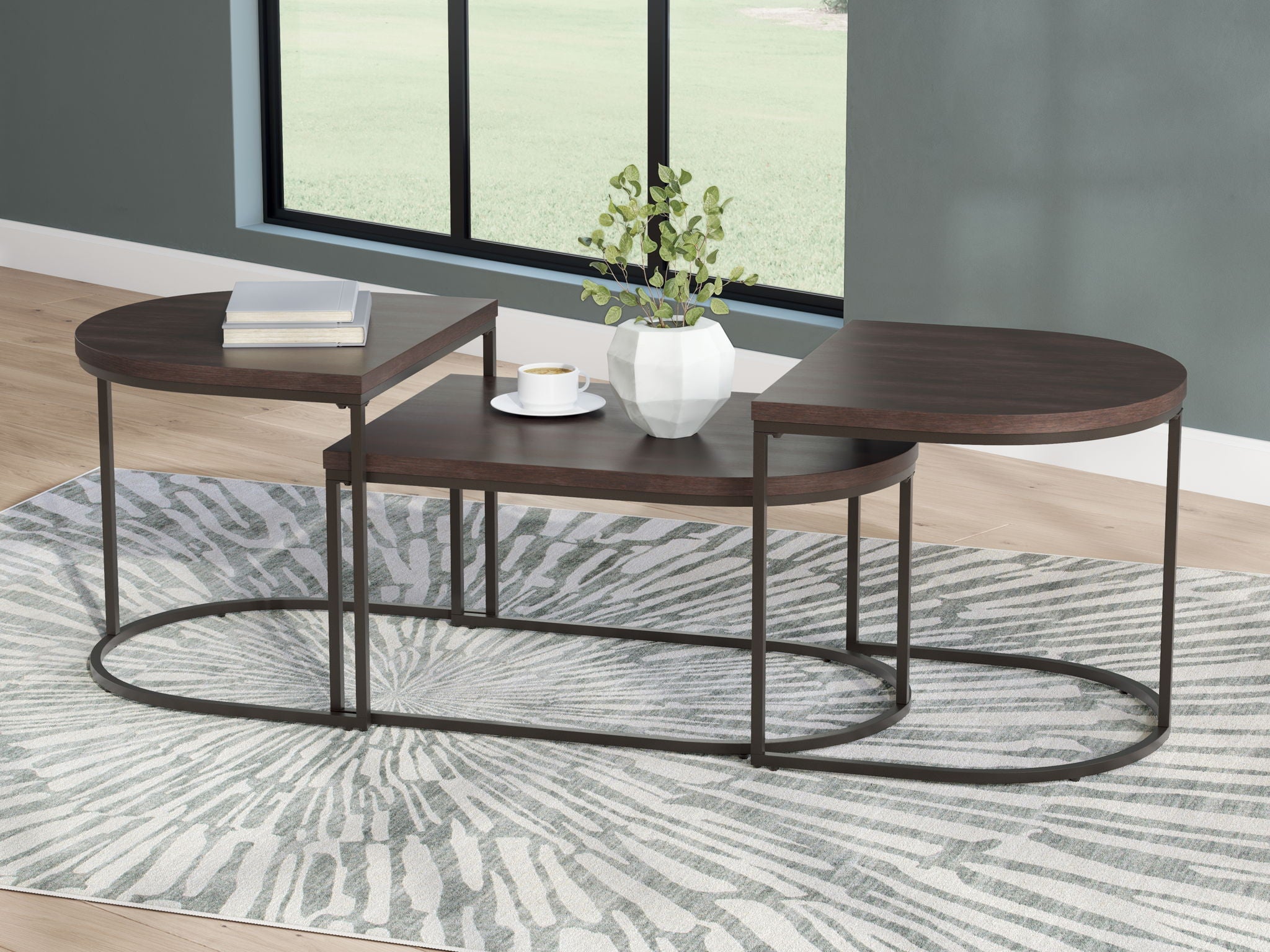 Vanmore - Dark Brown - Occasional Table Set (Set of 3)