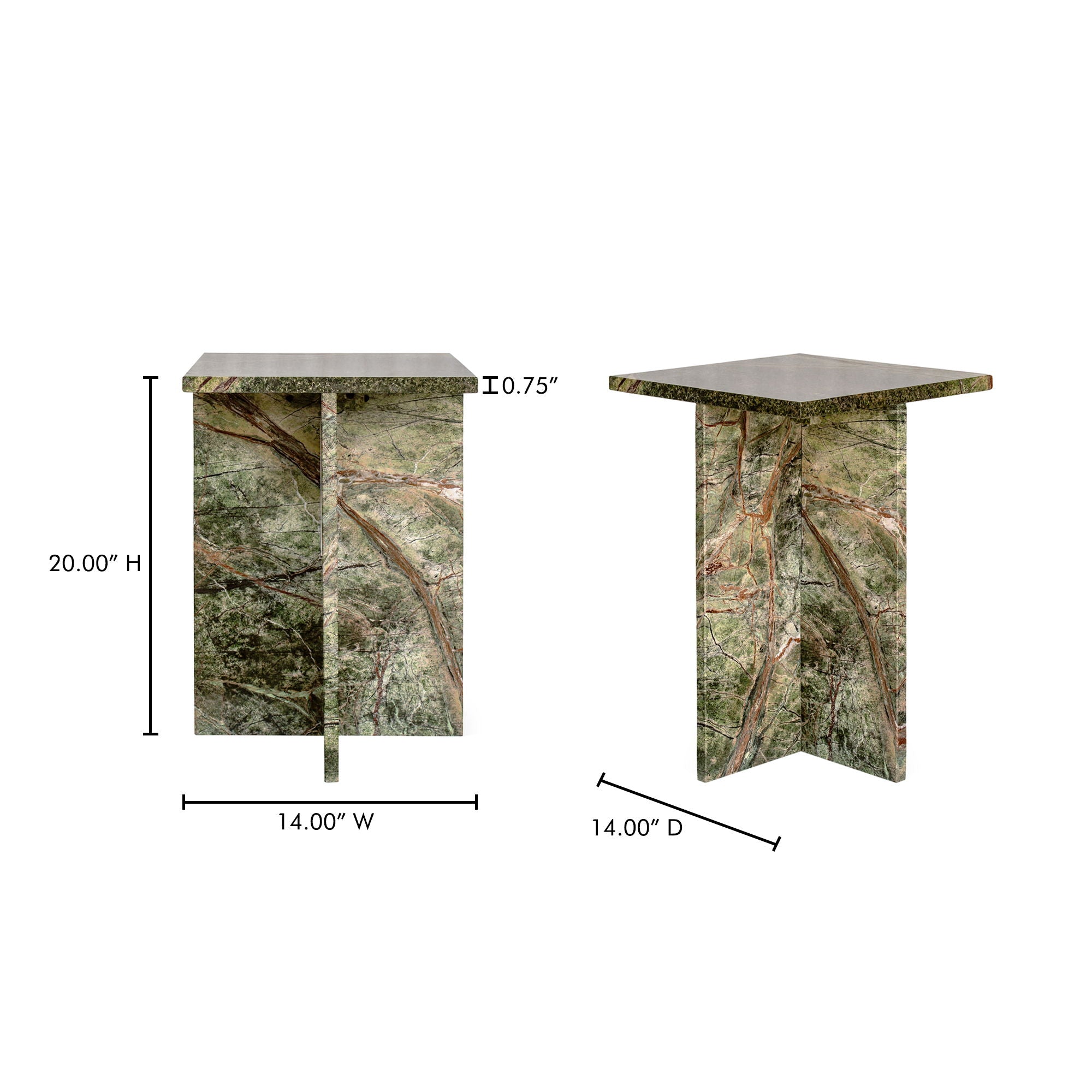 Blair - Accent Table - Rainforest / Green Marble