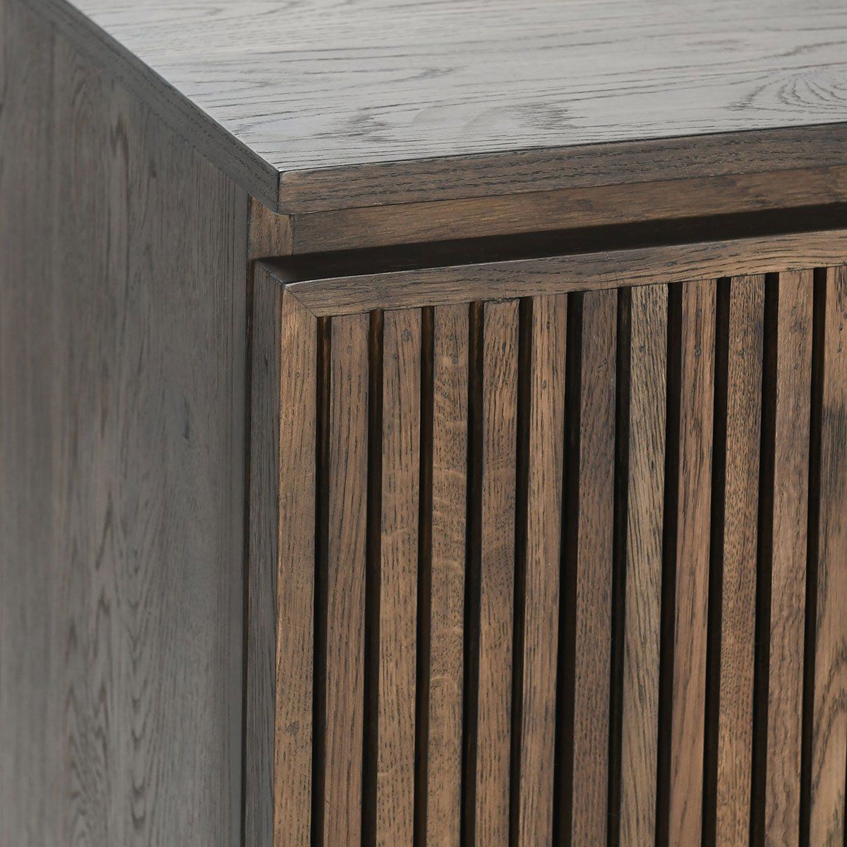 Roya - Reclaimed Oak Wood 4 Door Cabinet - Toasted Brown