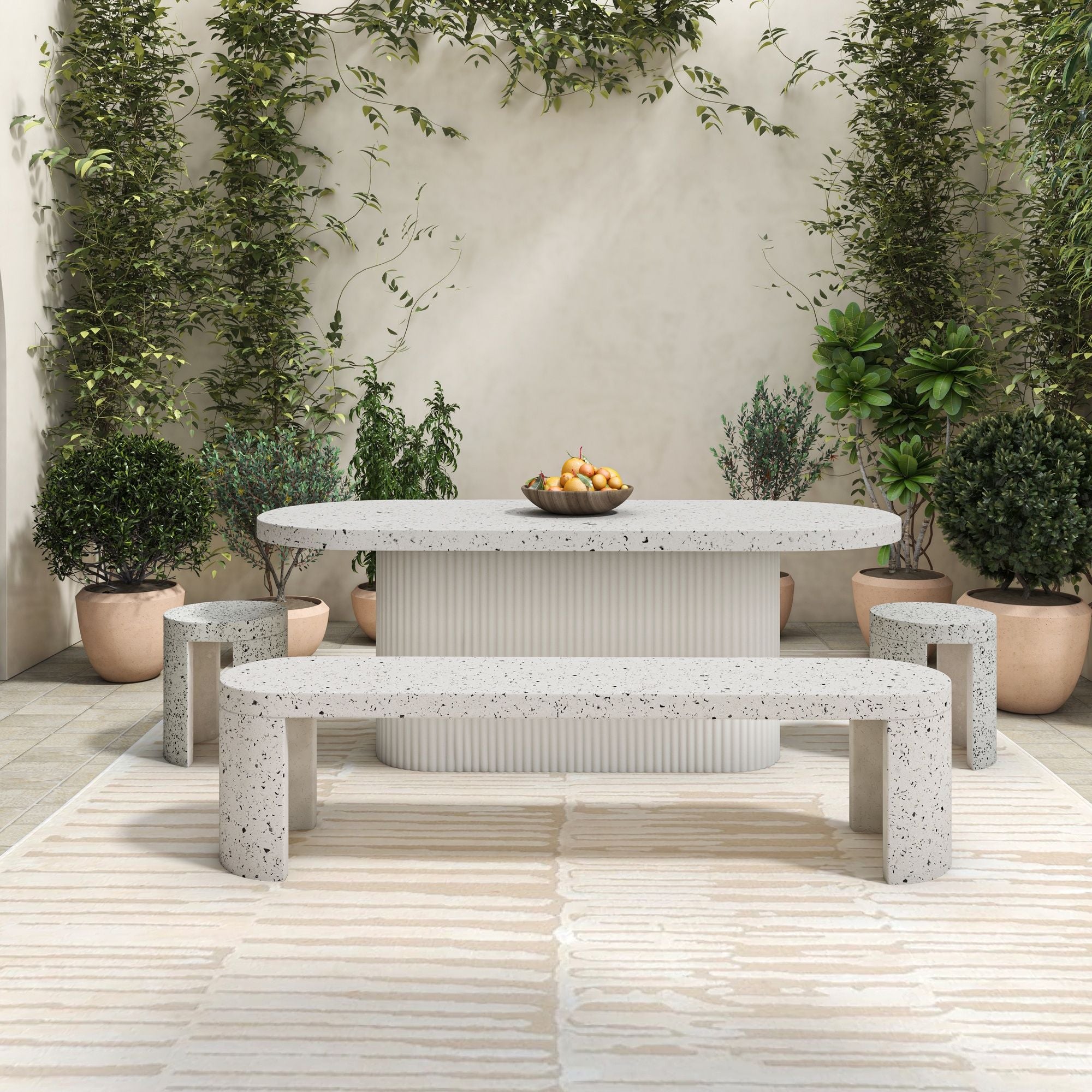 Lyon - Outdoor Stool - White