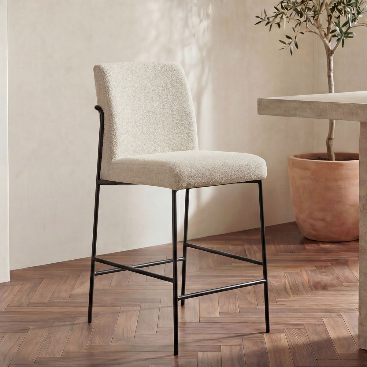 Danny - Counter Stool - Ivory / Beige