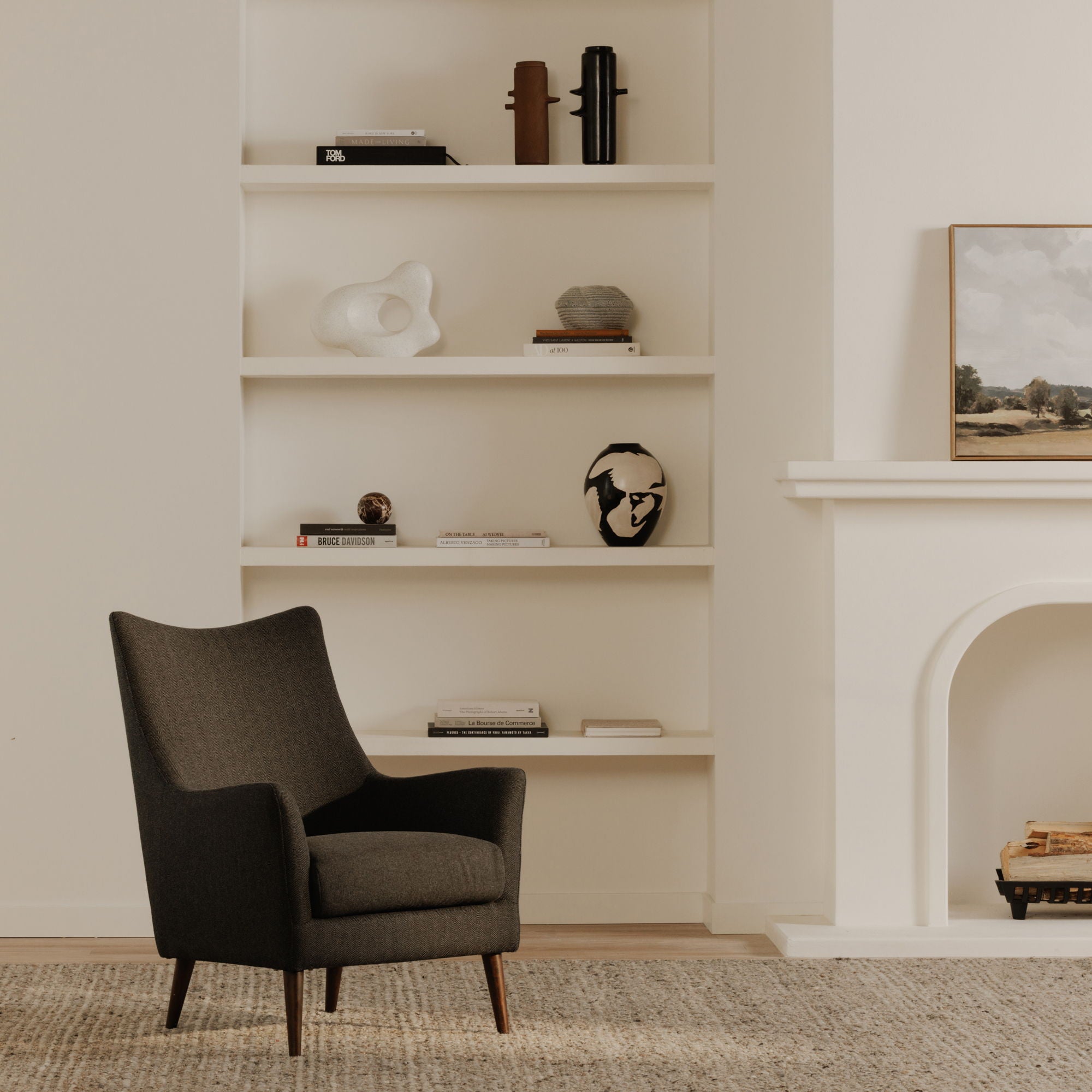 Fisher - Armchair - Charcoal Wool Blend