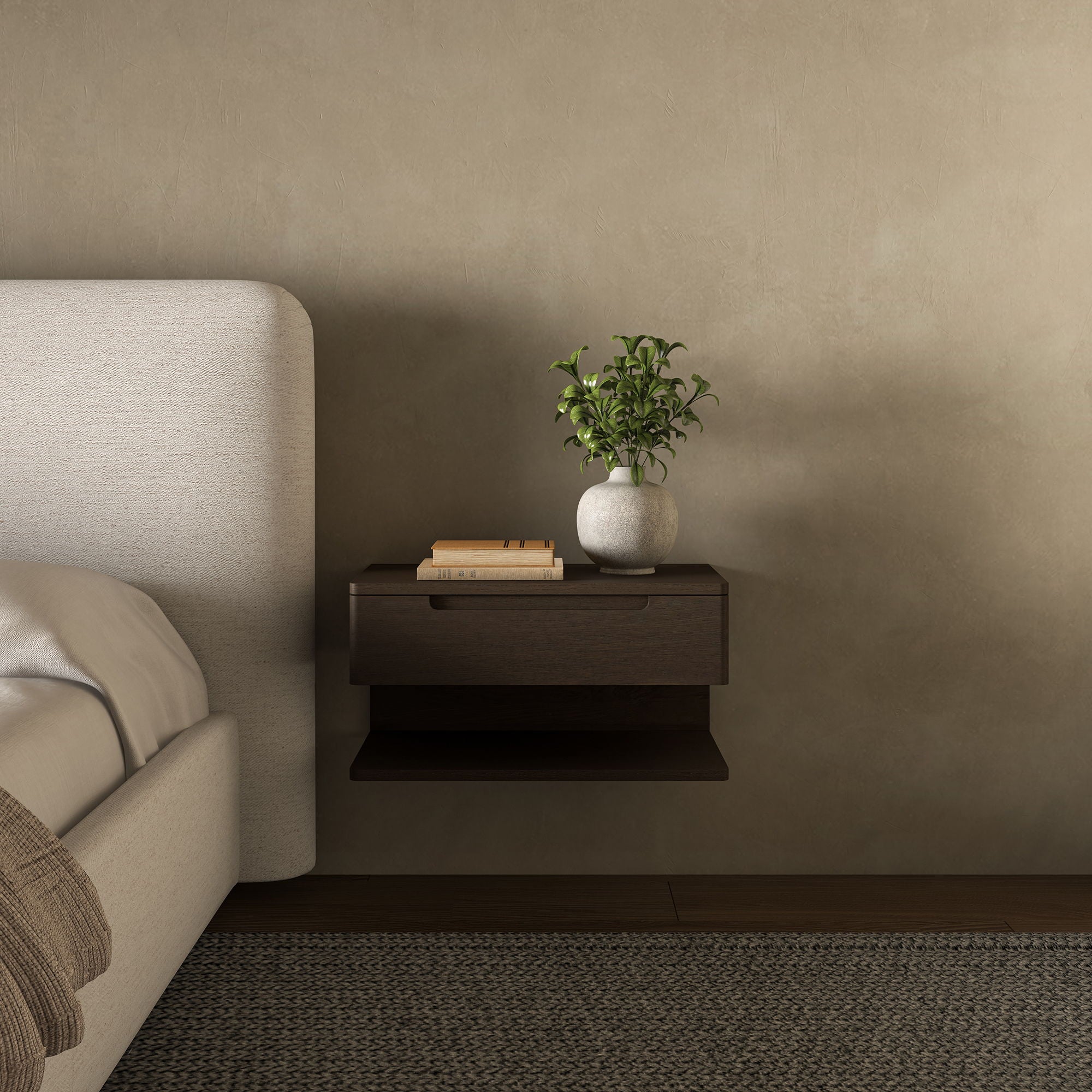 Jonah - Floating Nightstand - Dark Brown