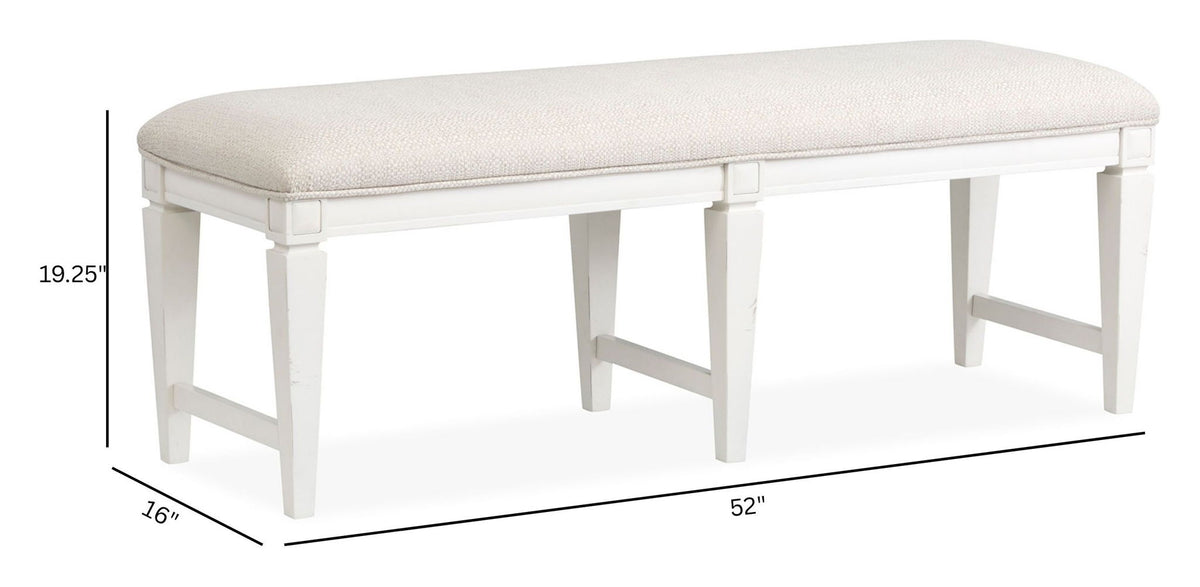 Willowbrook - Upholstered Bench - Egg Shell White