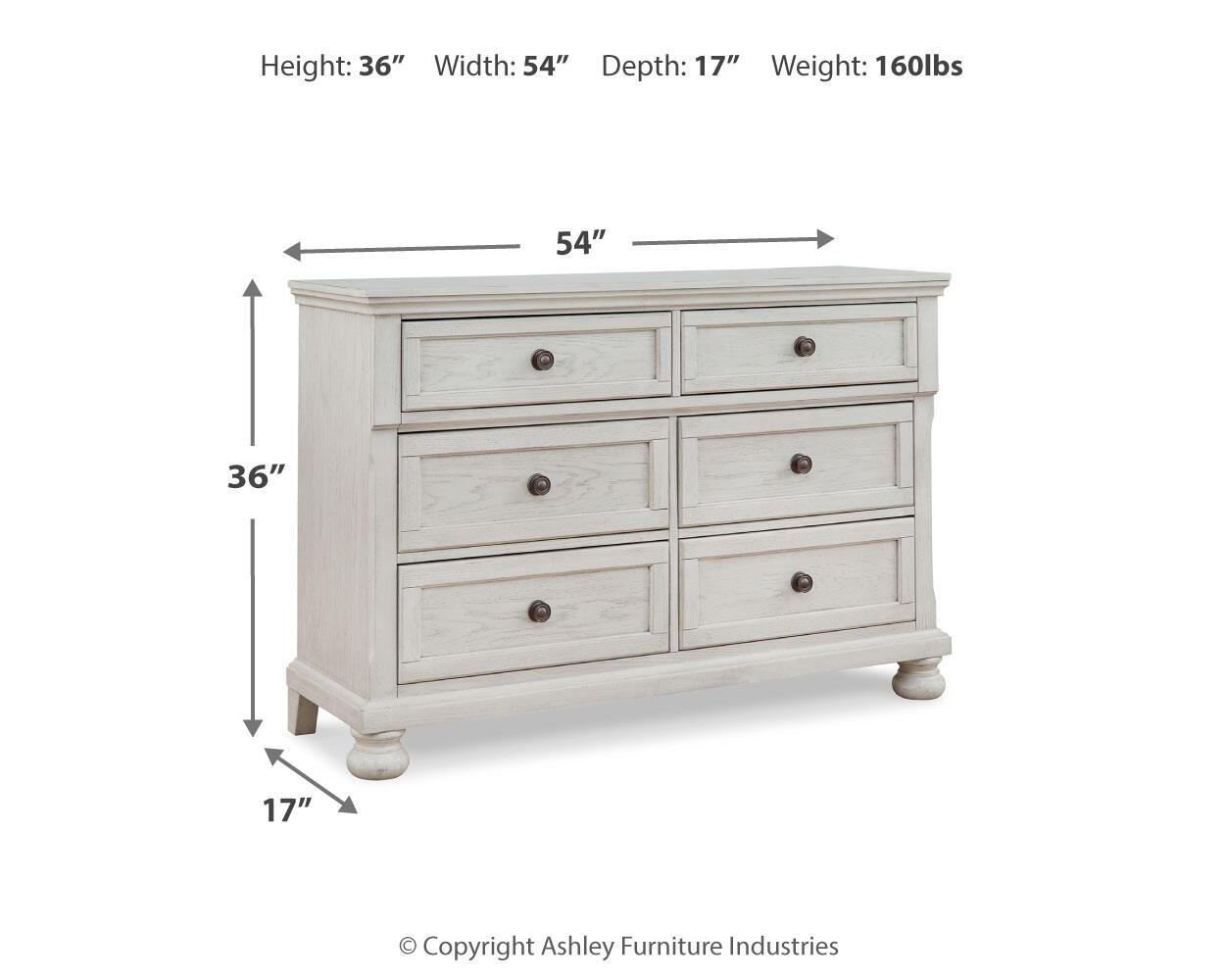 Robbinsdale - Dresser - 6 Drawers - Antique White