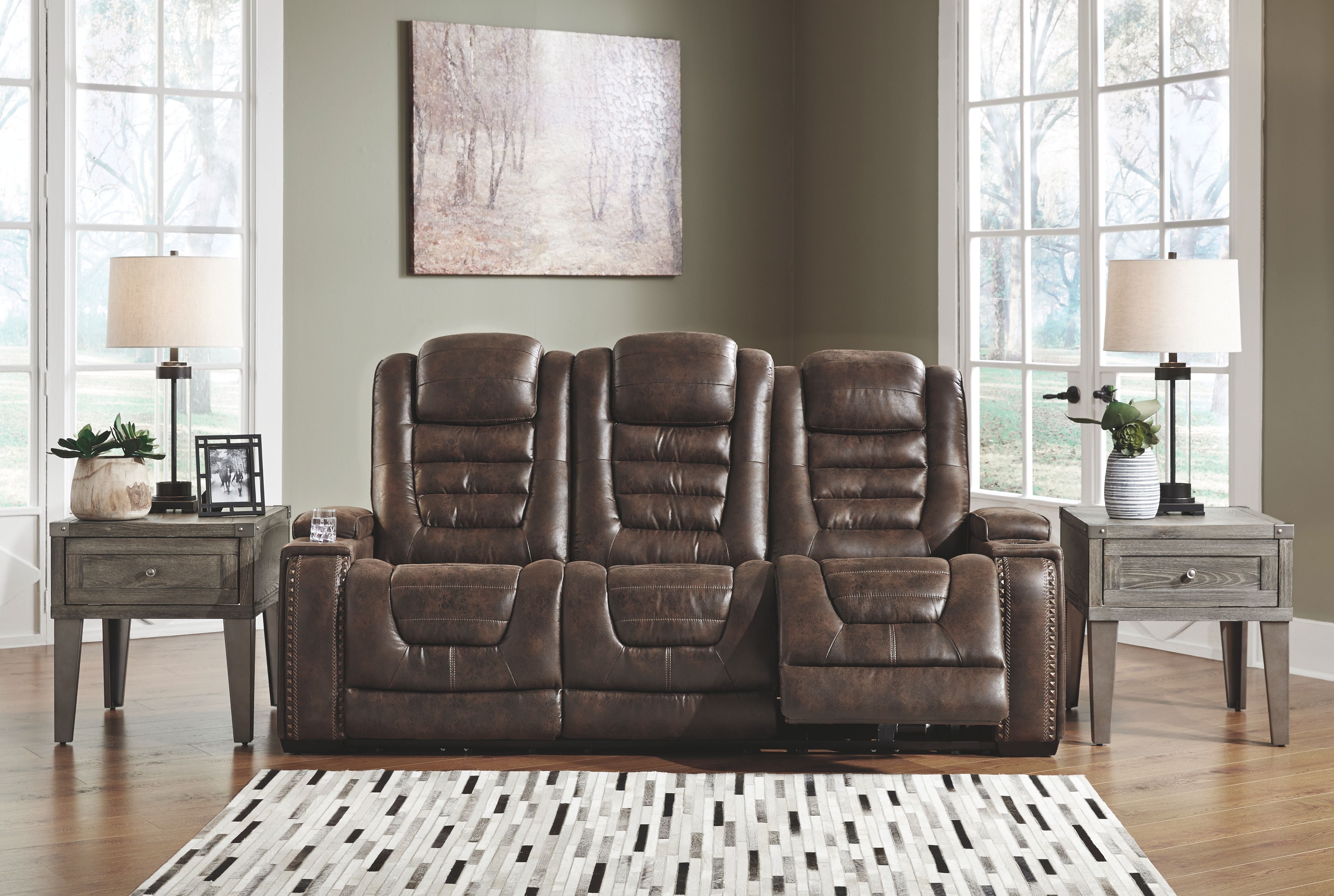 Game Zone - Bark - PWR REC Sofa with ADJ Headrest