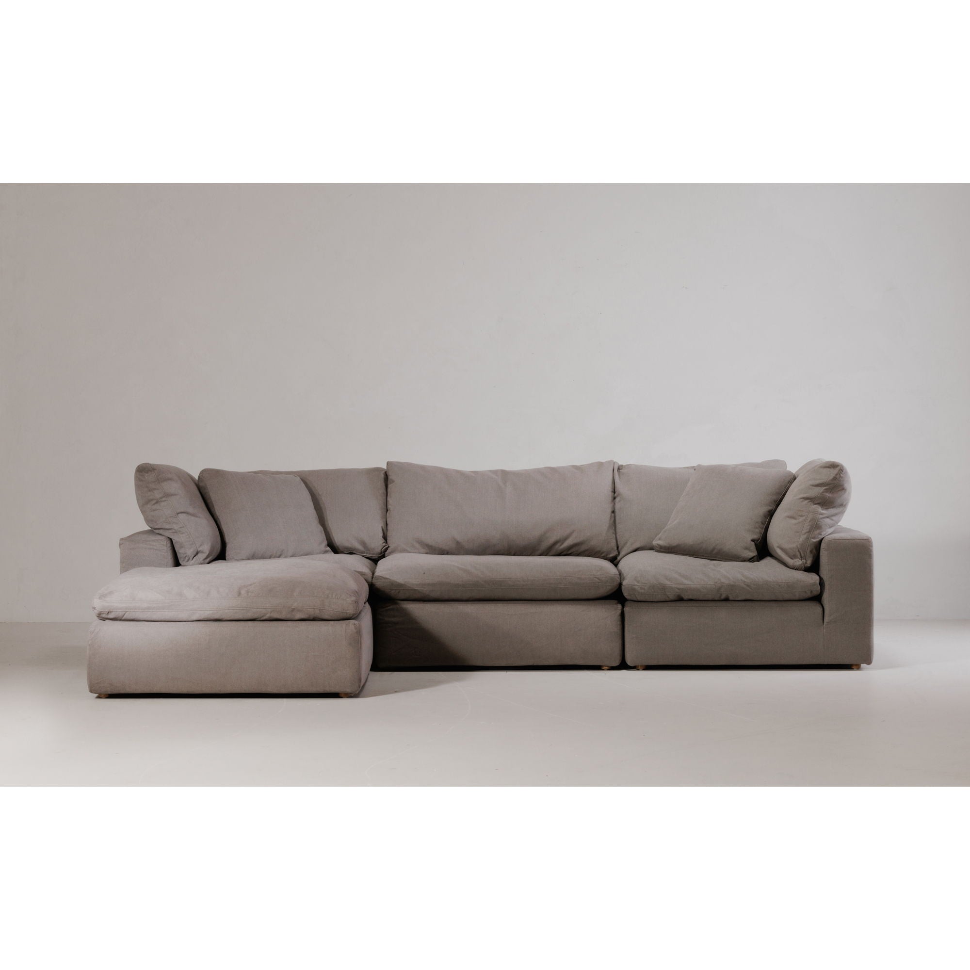 Terra - Livesmart Fabric Condo Lounge Modular Sectional - Light Gray