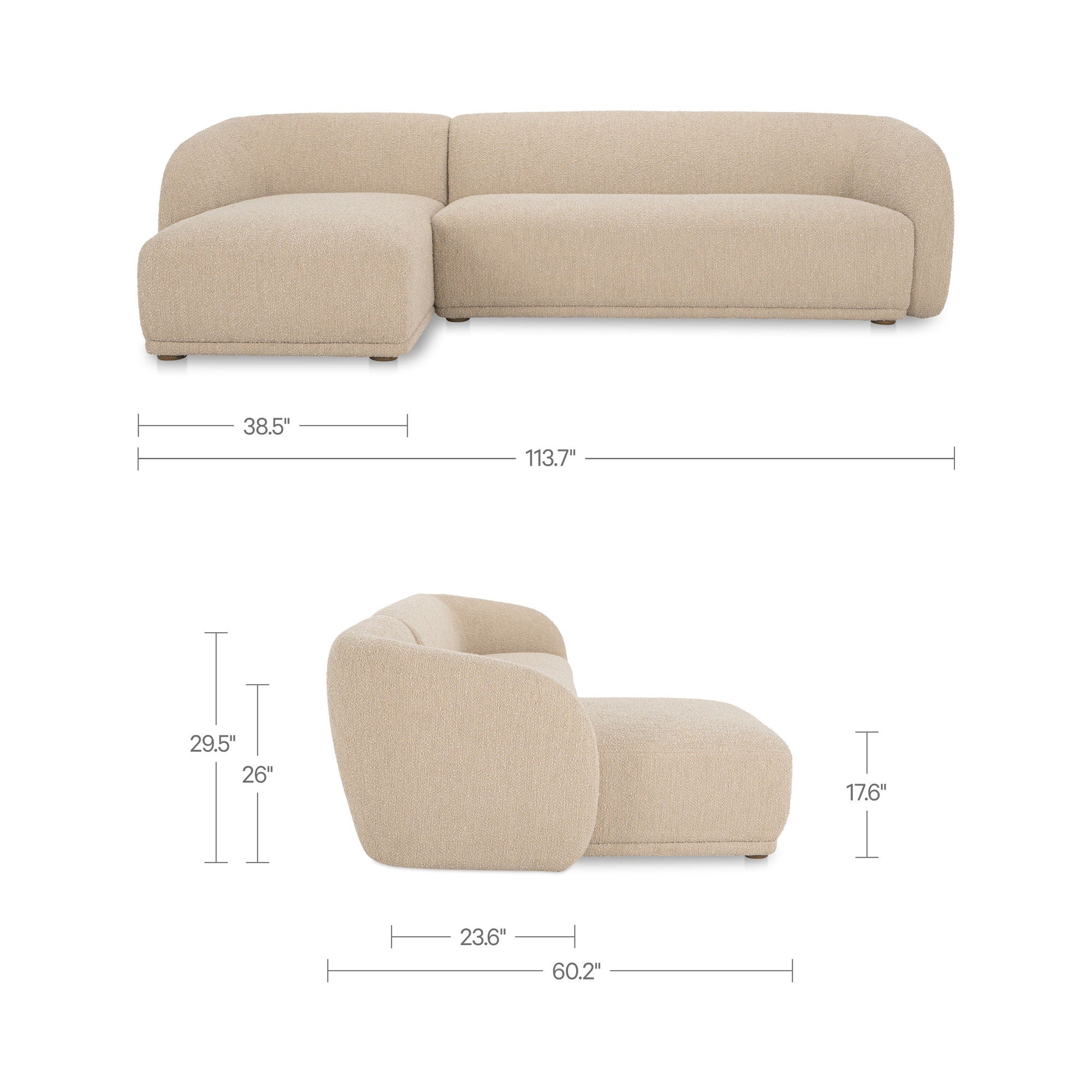 Faye - Left Sectional - Beige