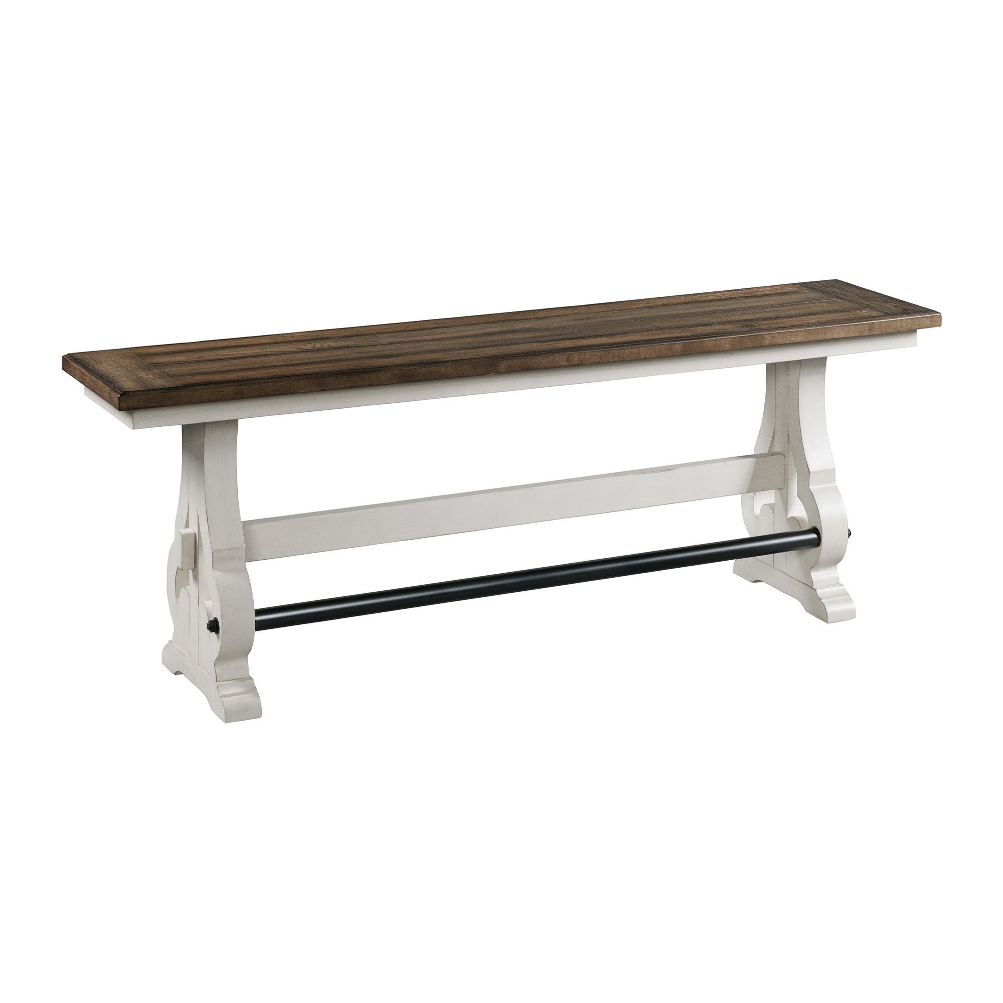 Drake - Backless Counter Bench - Rustic White / French Oak