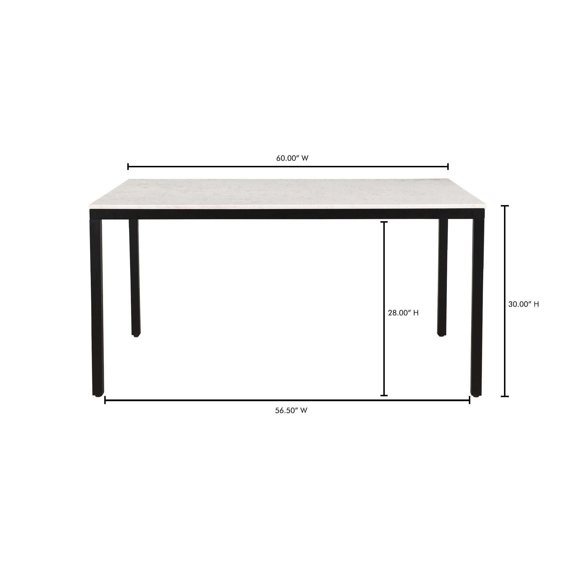 Parson - Small Marble Dining Table - Black