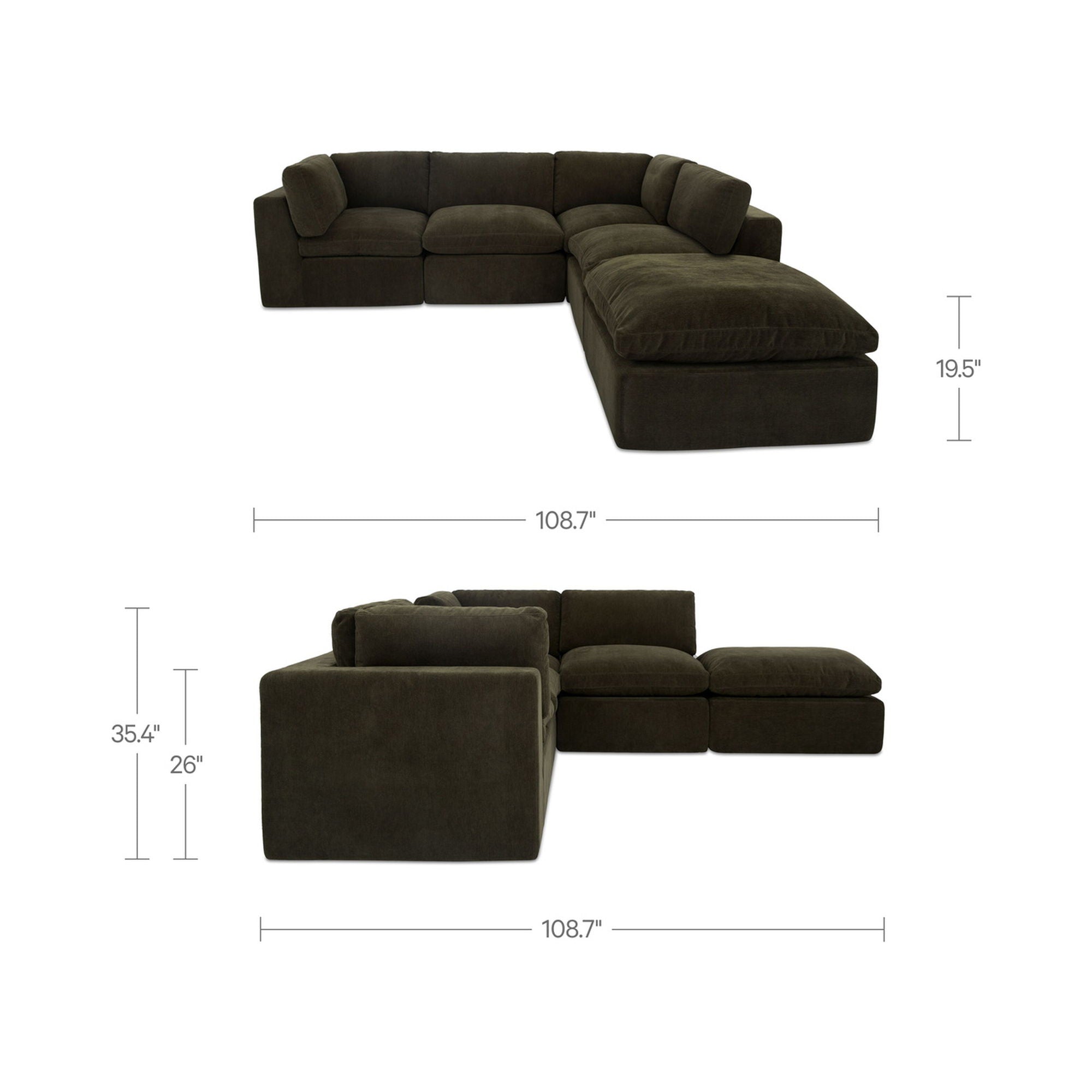 Cates - Dream Modular Sectional - Dark Green