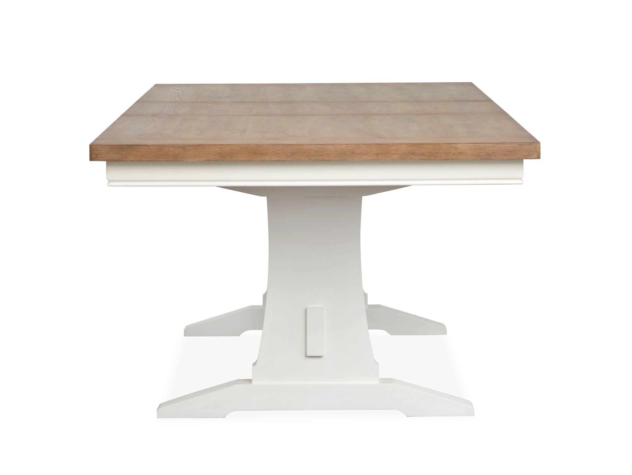 Kingston - Extendable Trestle Dining Table - Whisper White And Cerused Nutmeg