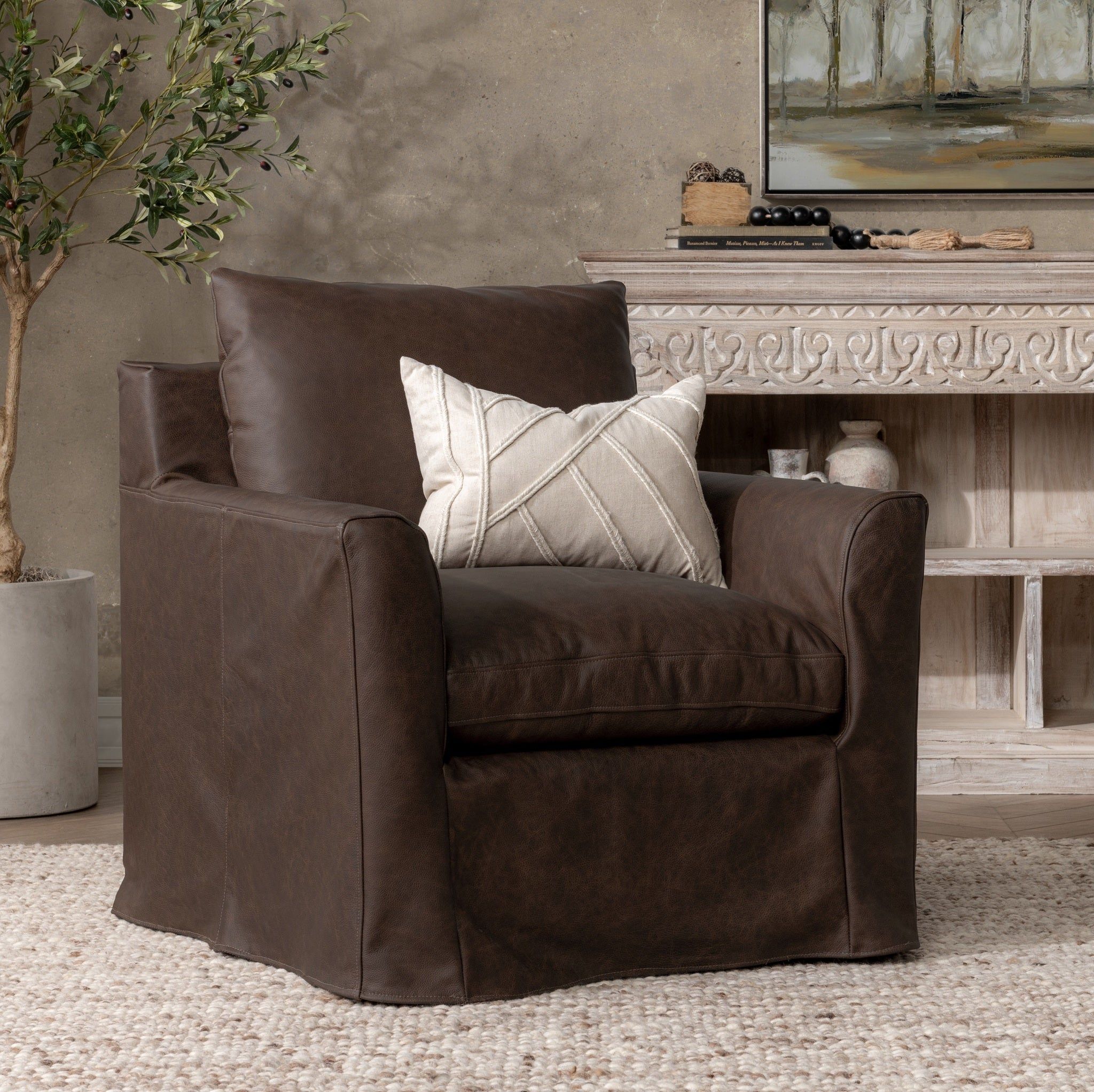 Cassiano - Leather Swivel Chair - El Paso