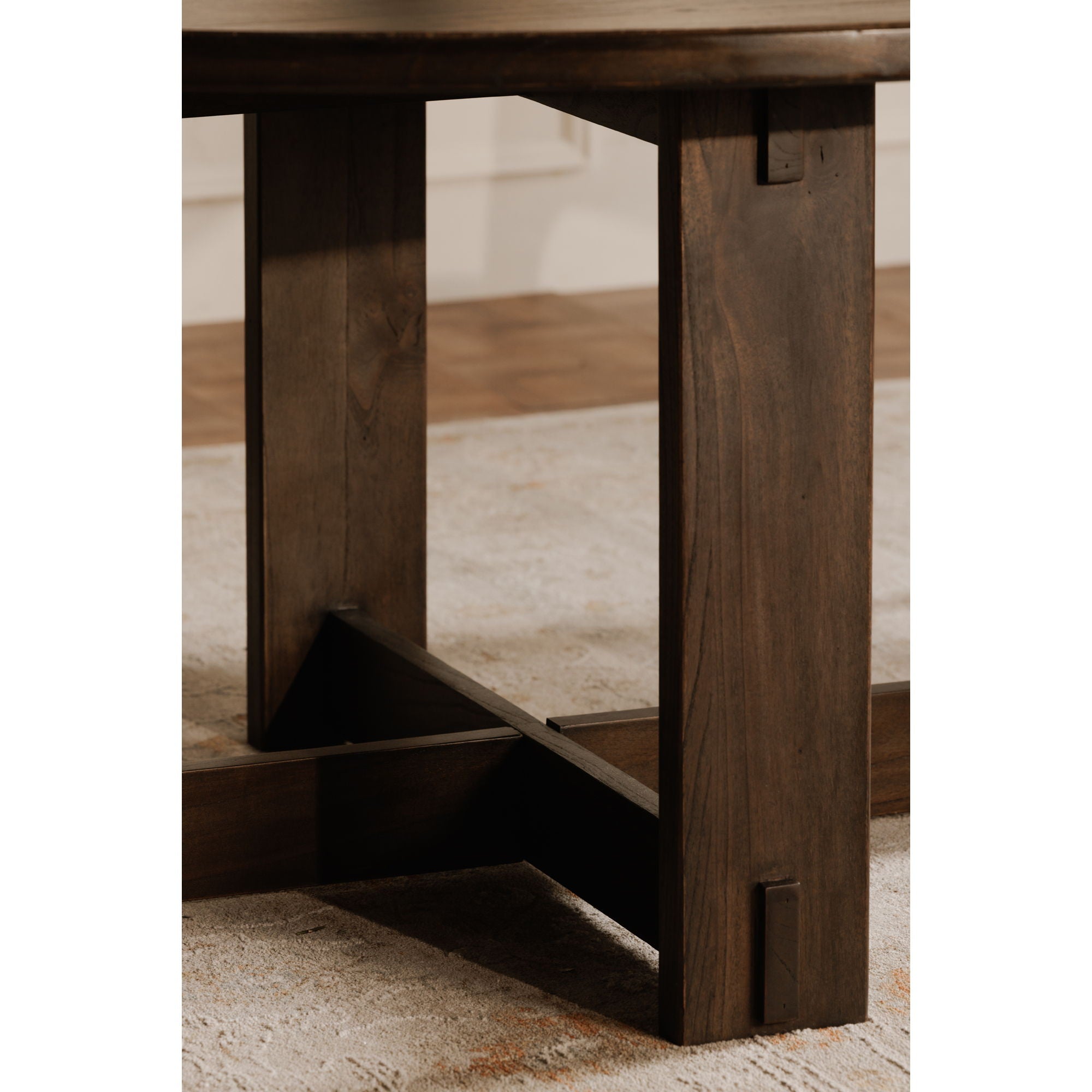 Glenn - Round Dining Table - Dark Brown