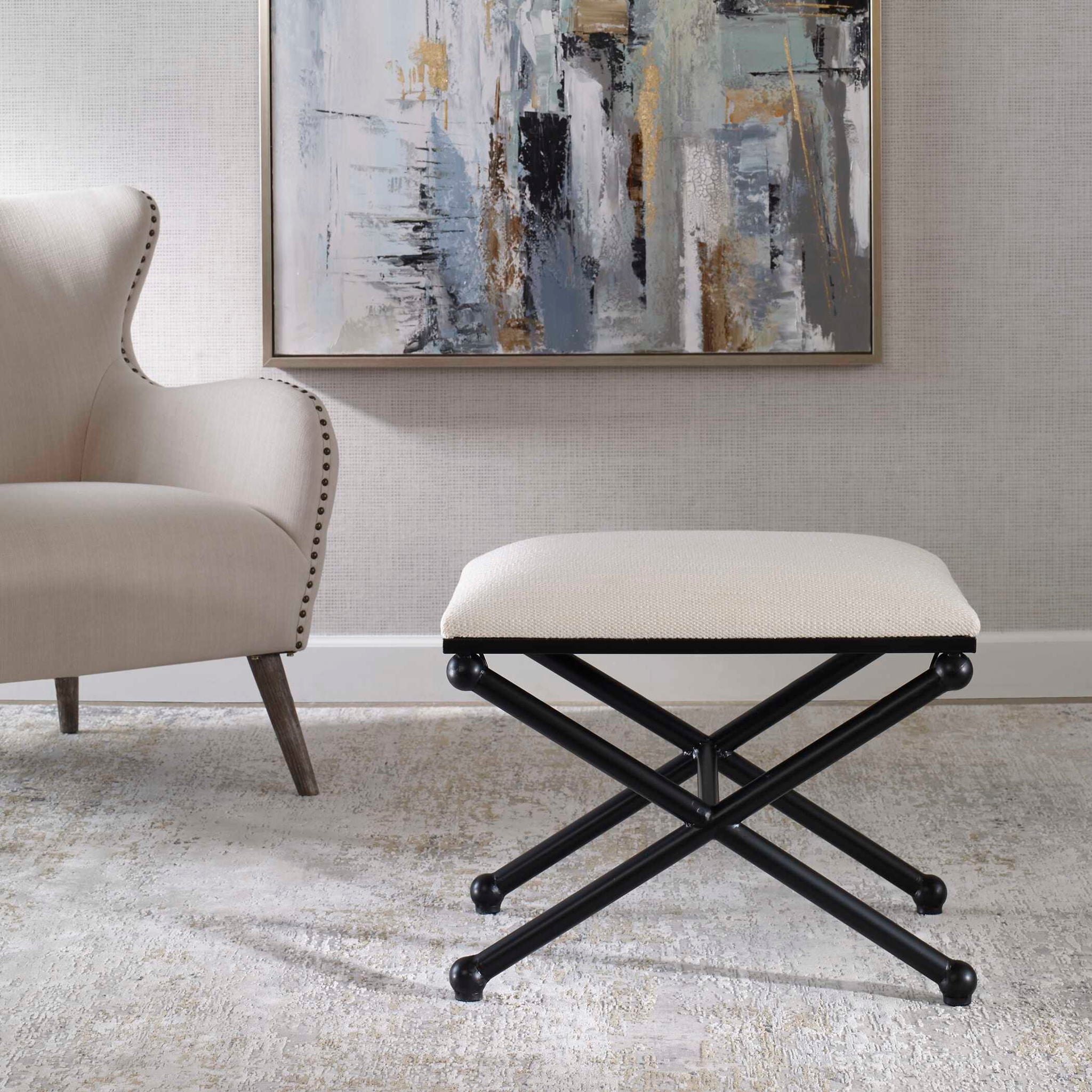 Andrews - Small Bench - White