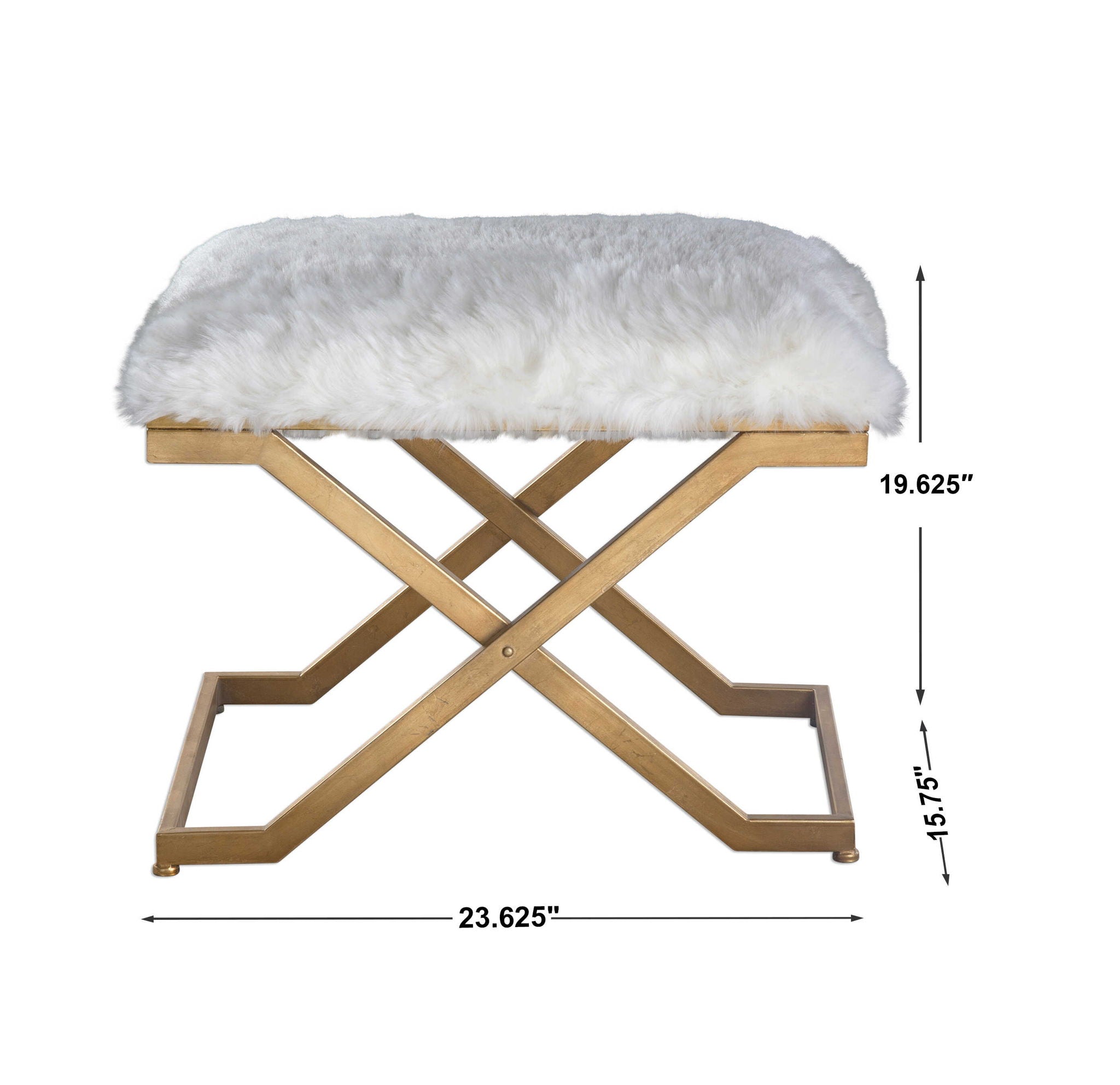 Farran - Fur Small Bench - White