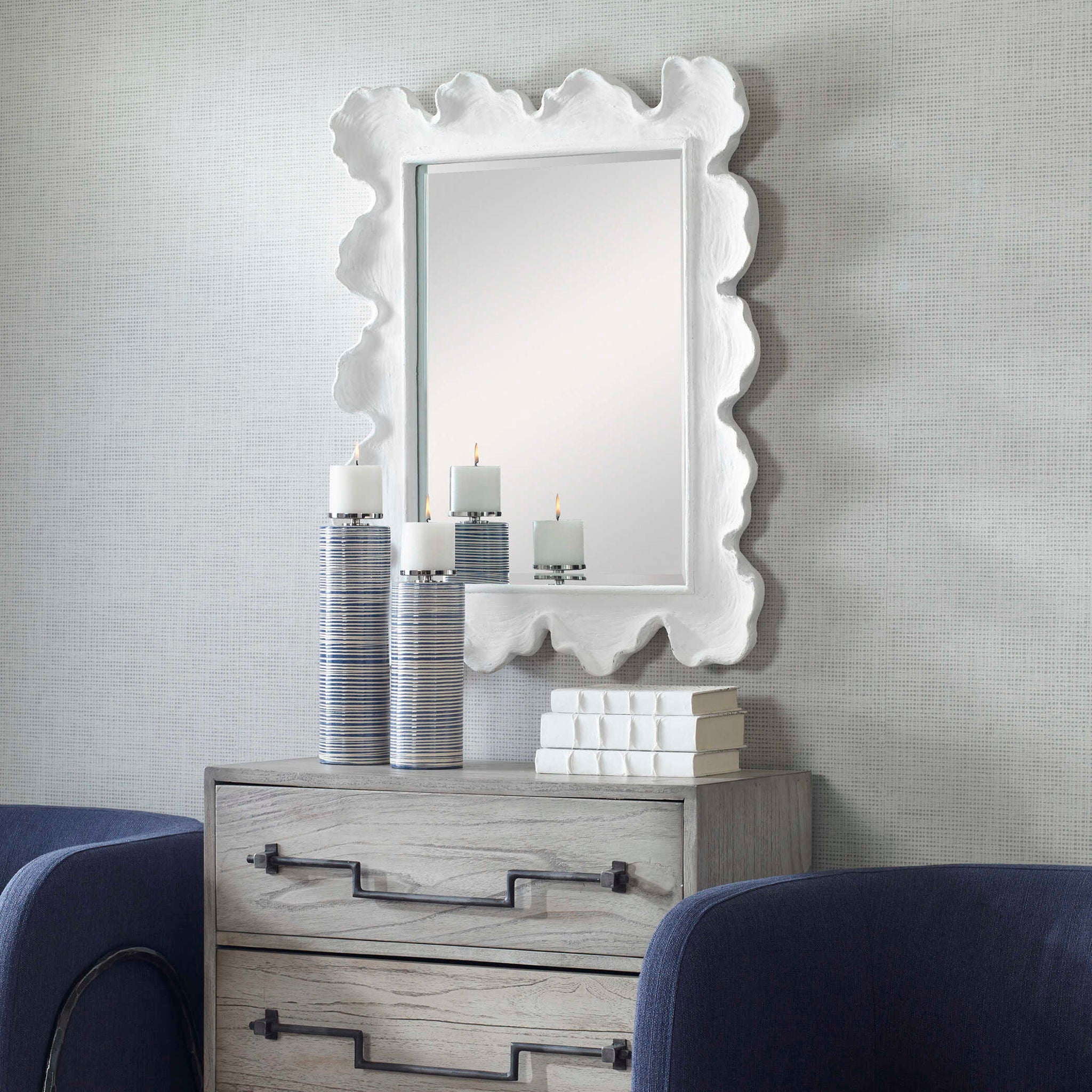 Sea Coral - Coastal Mirror - Pearl Silver