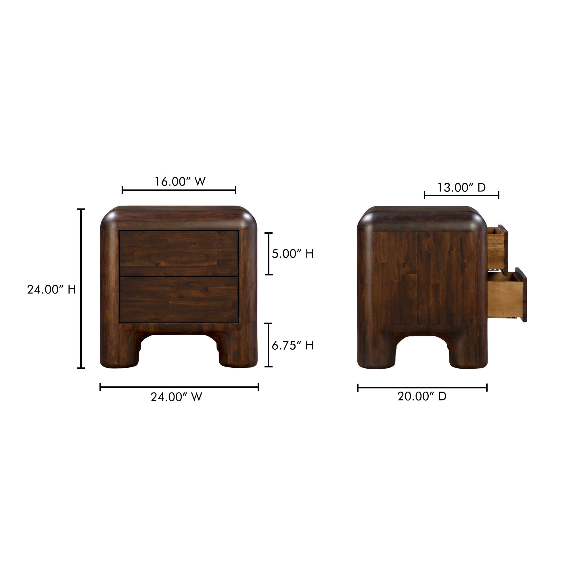 Rowan - Nightstand - Dark Brown