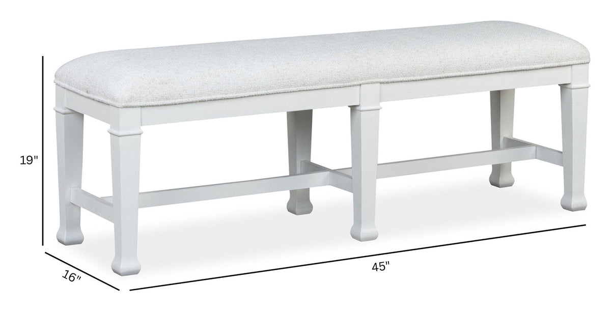 Kingston - Bench - Whisper White And Cerused Nutmeg