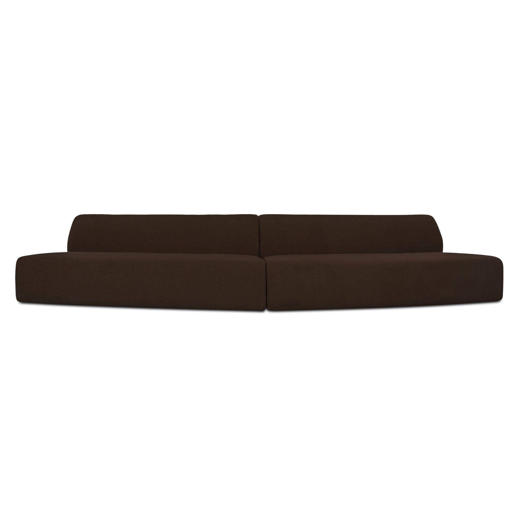 Naomi - 2 Piece Convex Modular Sectional - Dark Brown