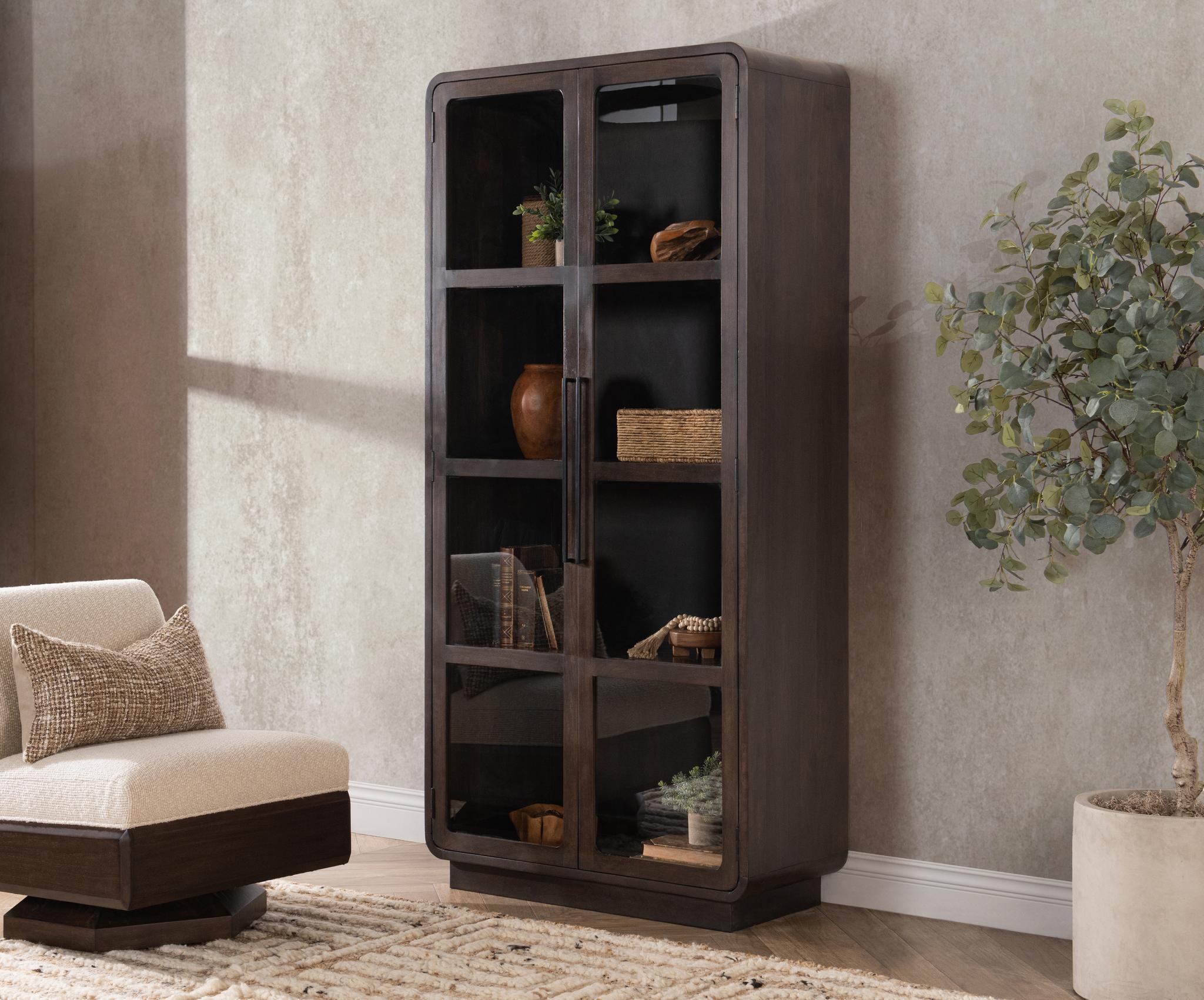 Rogers - Solid Wood Tall Cabinet - Brown