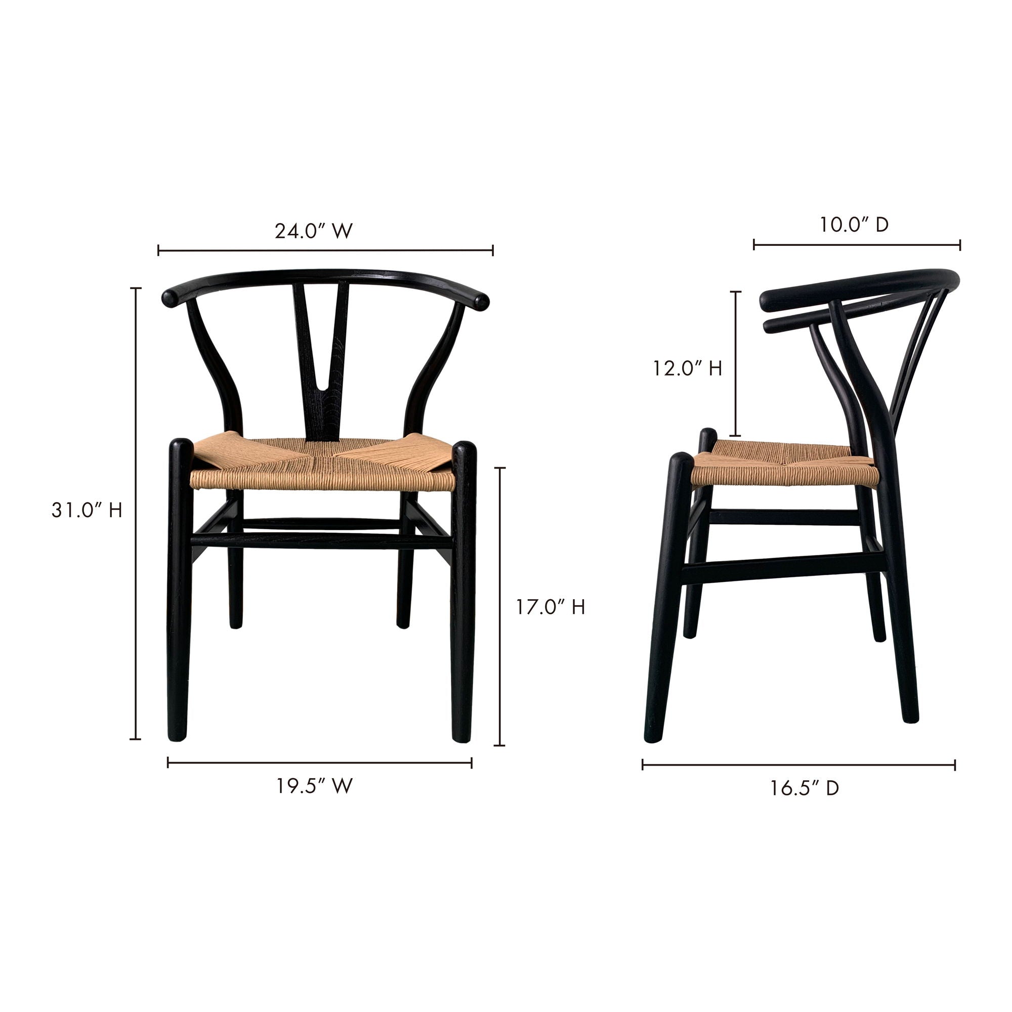 Ventana - Dining Chair (Set of 2) - Black / Natural
