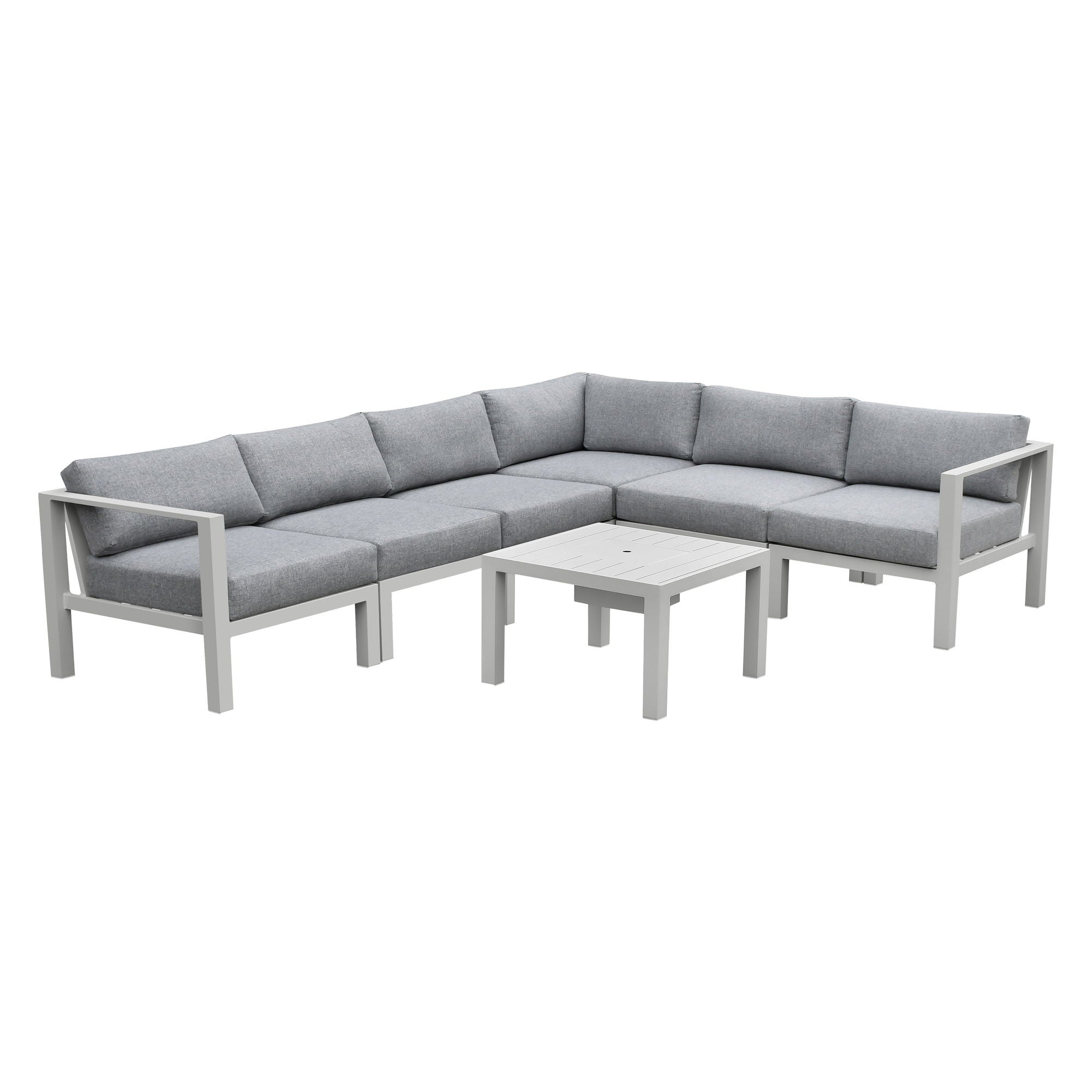 Nash - 6 Piece Outdoor Seating Sectinal And Table - Buff