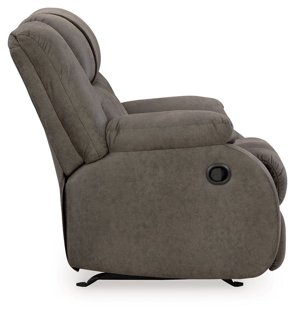 First Base - Rocker Recliner - Faux Leather - Gunmetal