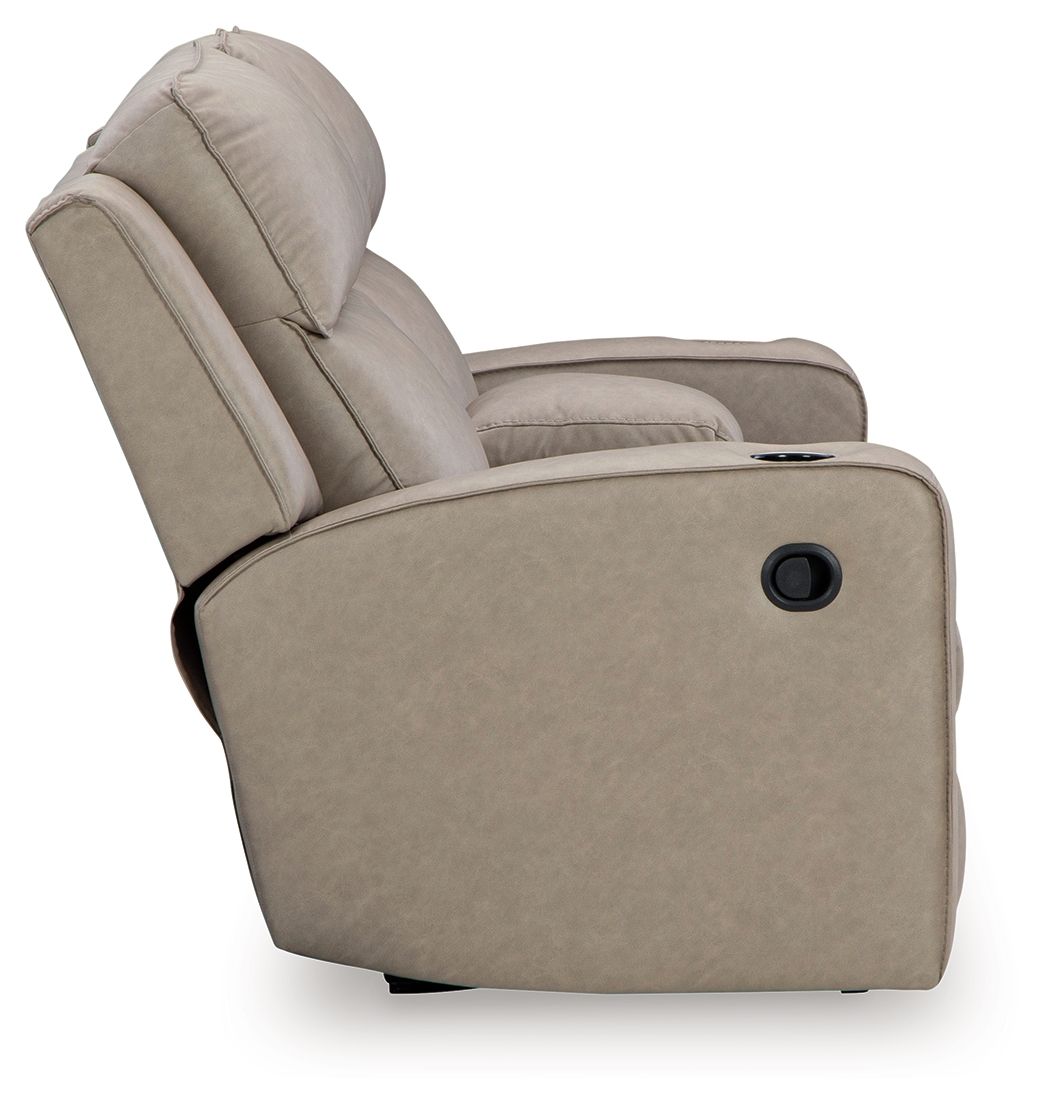 Lavenhorne - Dbl Reclining Loveseat W/Console - Faux Leather - Pebble