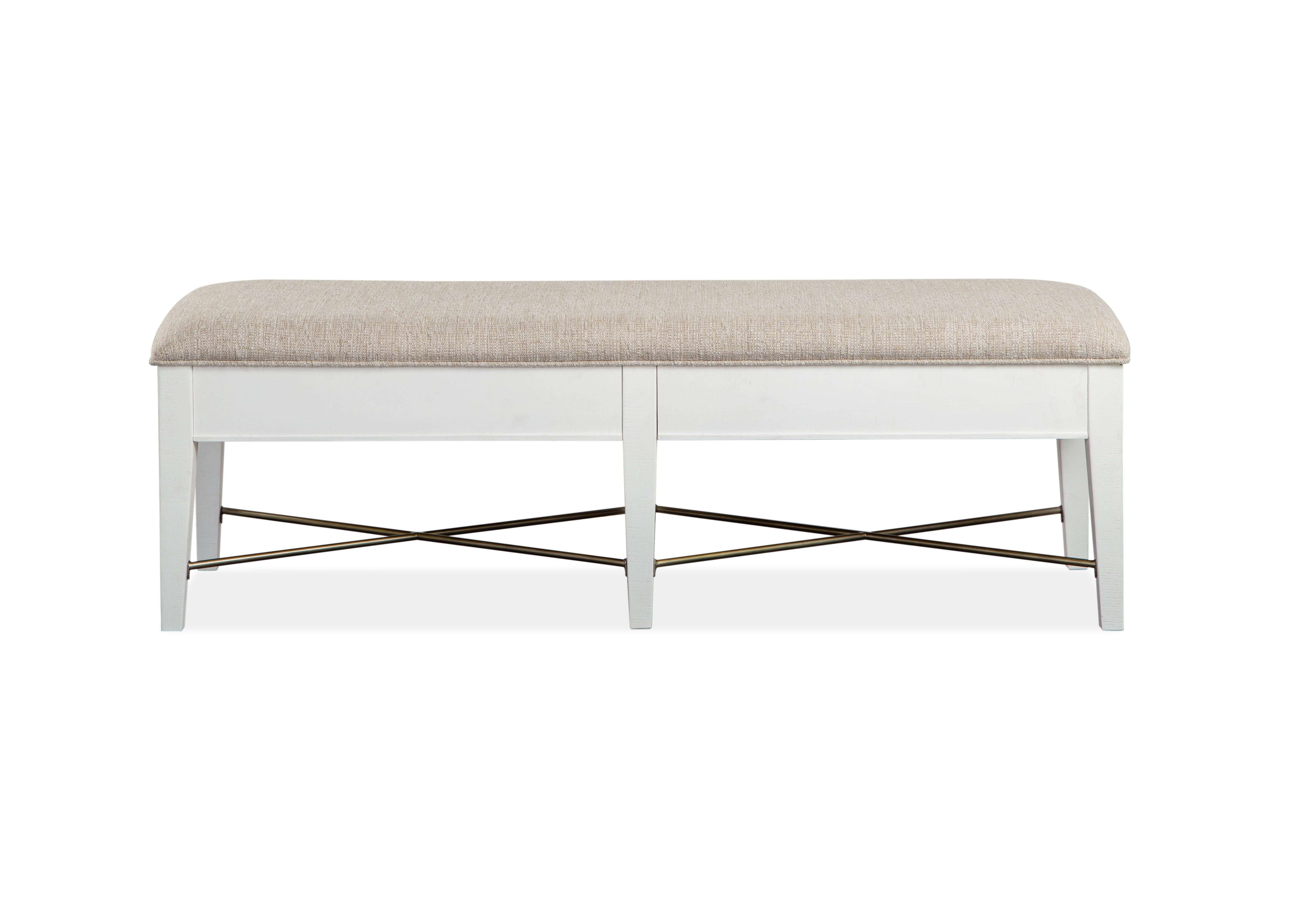 Heron Cove - Bench With Upholstered Seat - Chalk White