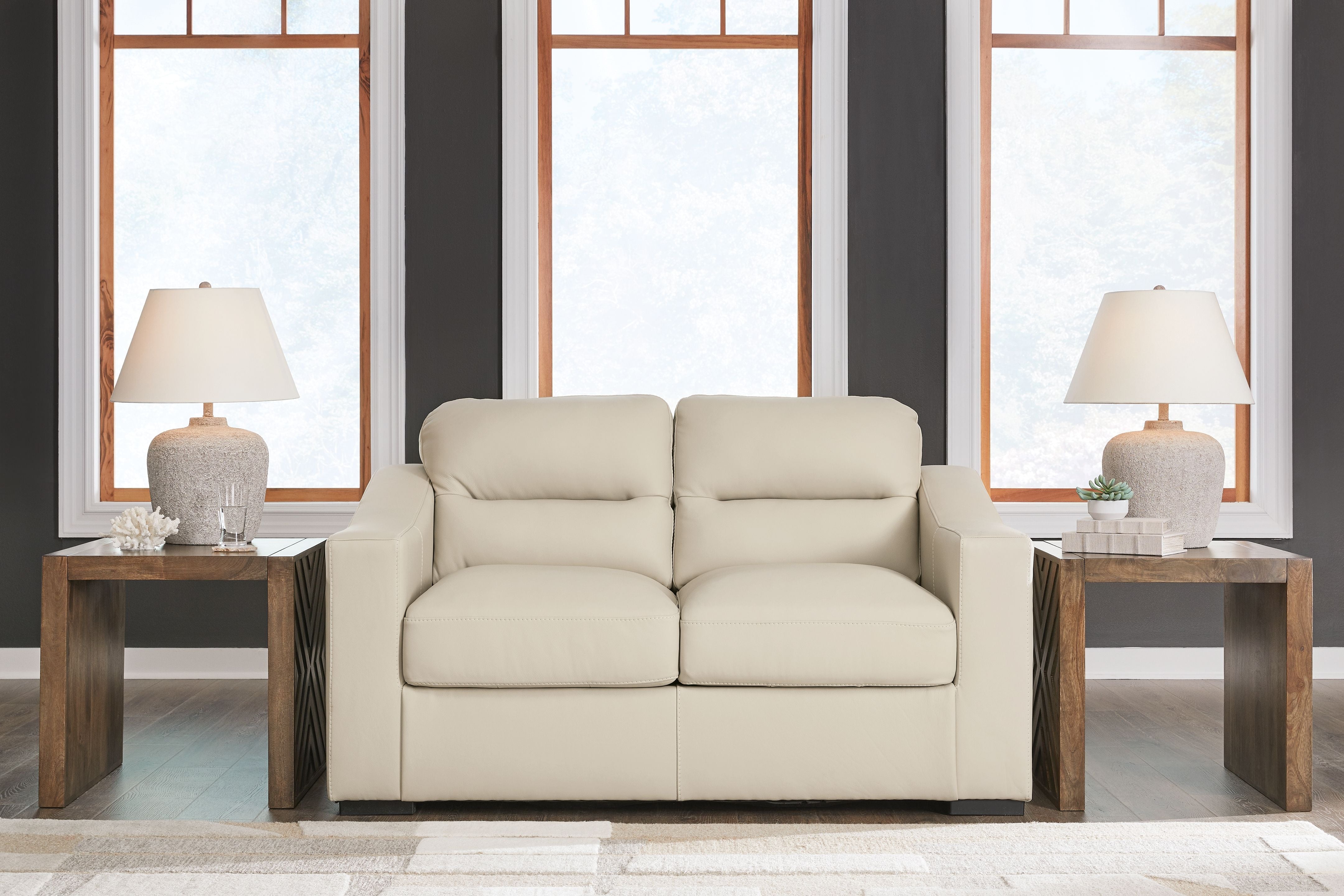 Treasure Trove - Loveseat - Leather Match - Almond