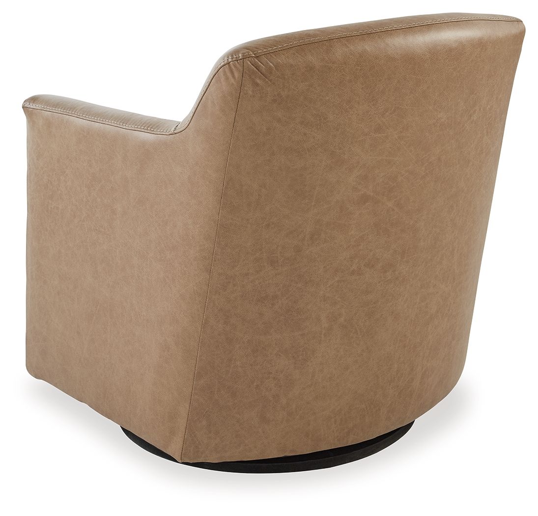 Bradney - Swivel Accent Chair - Leather Match - Tumbleweed
