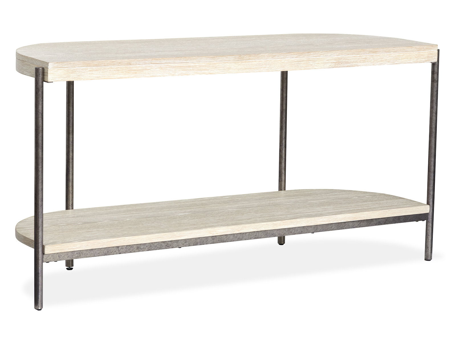 Jennings - Demilune Sofa Table - Edgecomb Grey And Weathered Antique Nickel