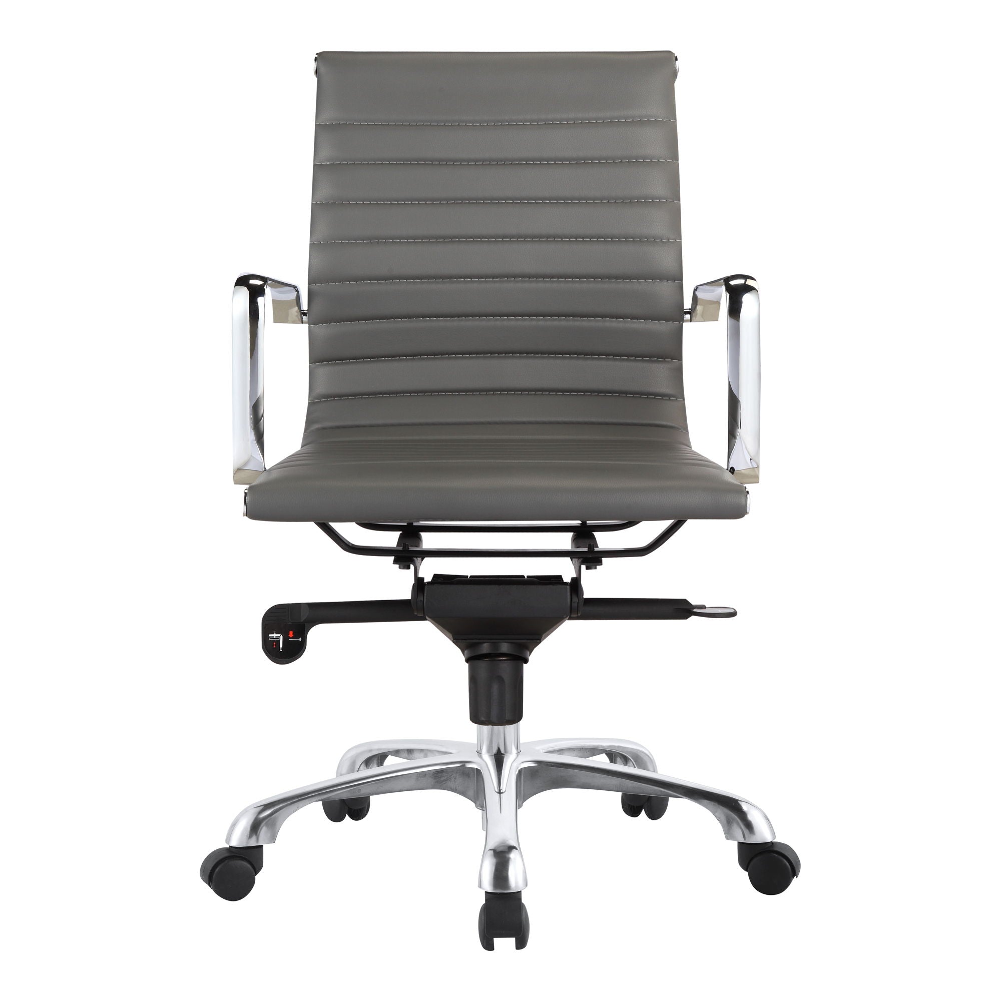 Studio - Low Back Office Chair - Gray Vegan Leather