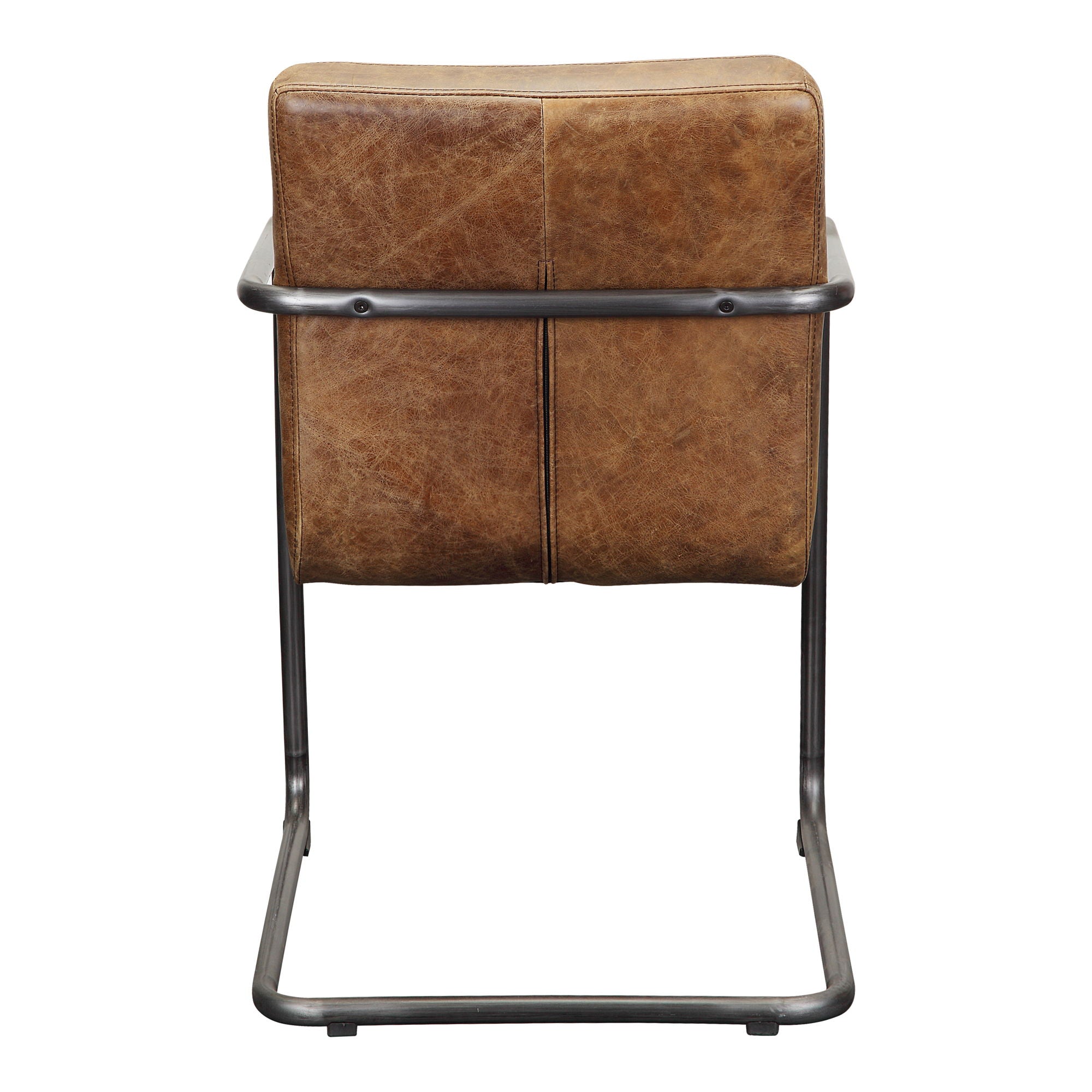 Ansel - Leather Arm Chair (Set of 2) - Grazed Brown