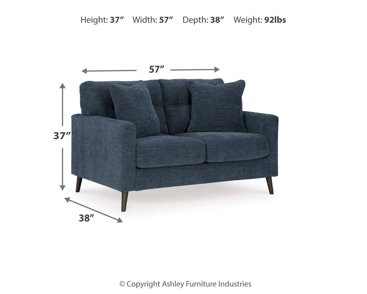 Bixler - Loveseat - Navy