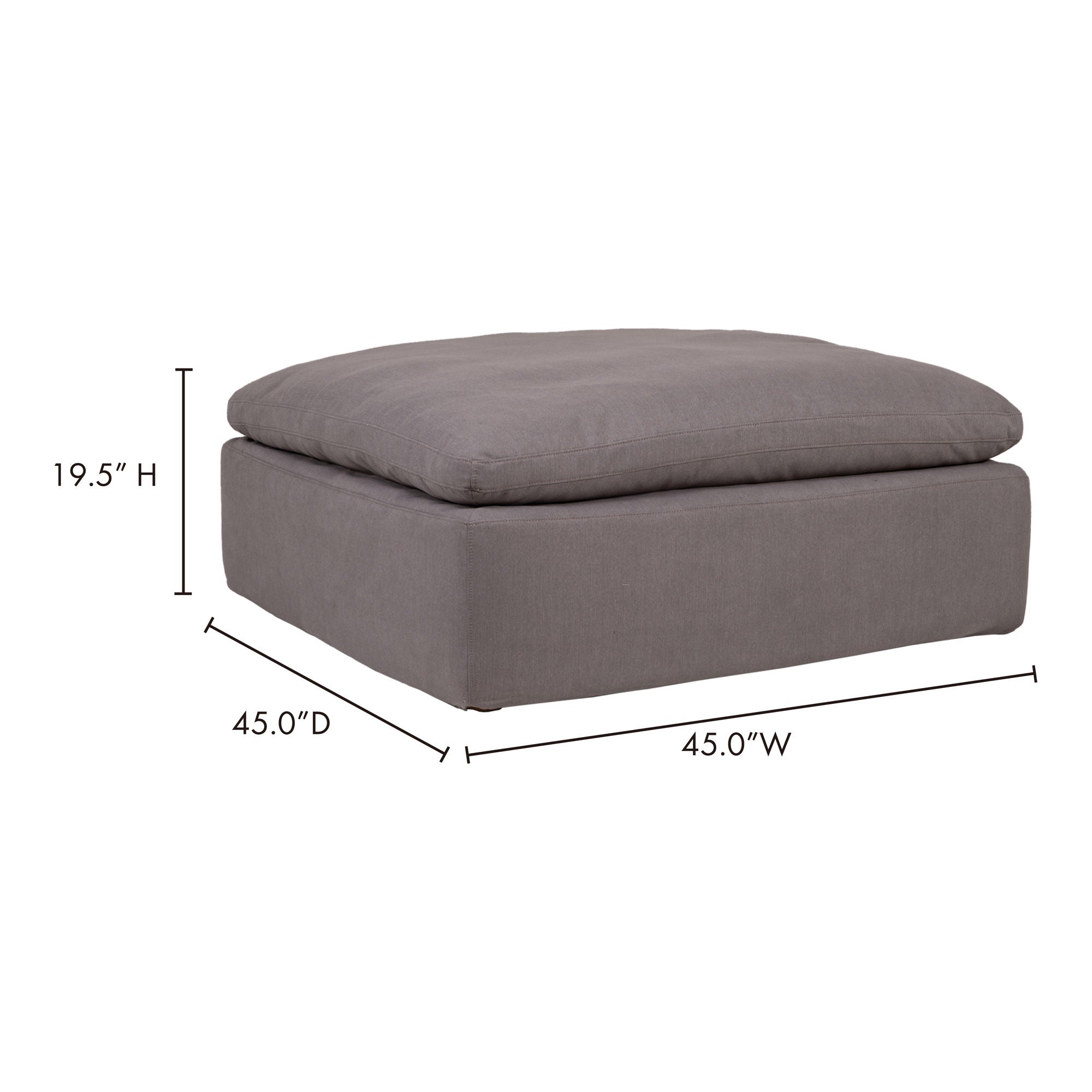Clay - Livesmart Fabric Ottoman - Light Gray