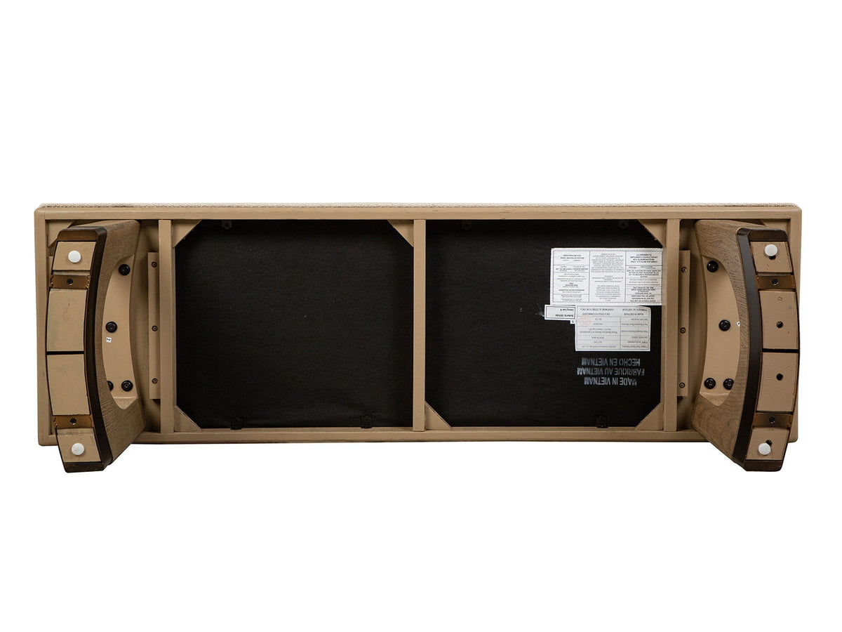 Tristan - Upholstered Backless Bench With U-Shaped Legs - Swiss Coffee