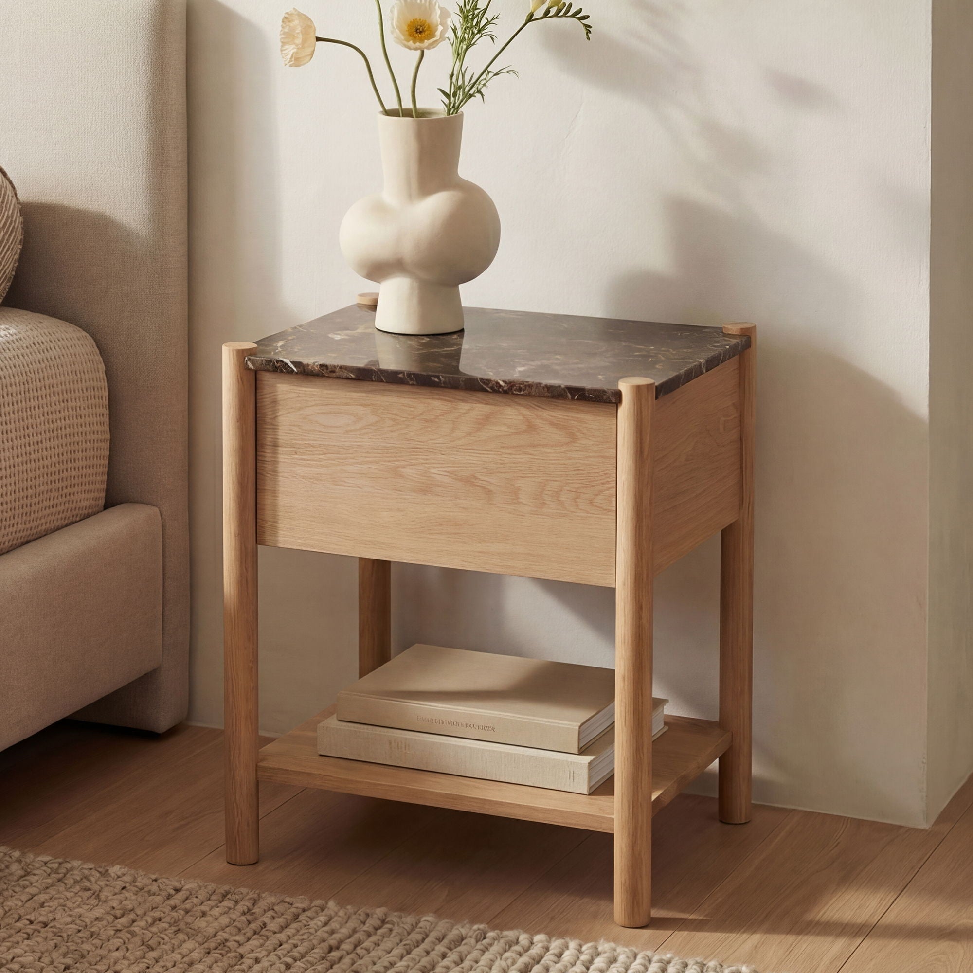 Elio - Nightstand - Dark Emperador