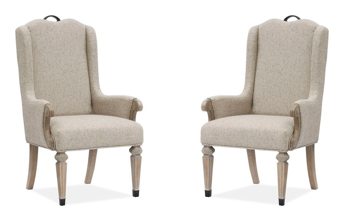 Marisol - Upholstered Host Arm Chair (Set of 2) - Fawn